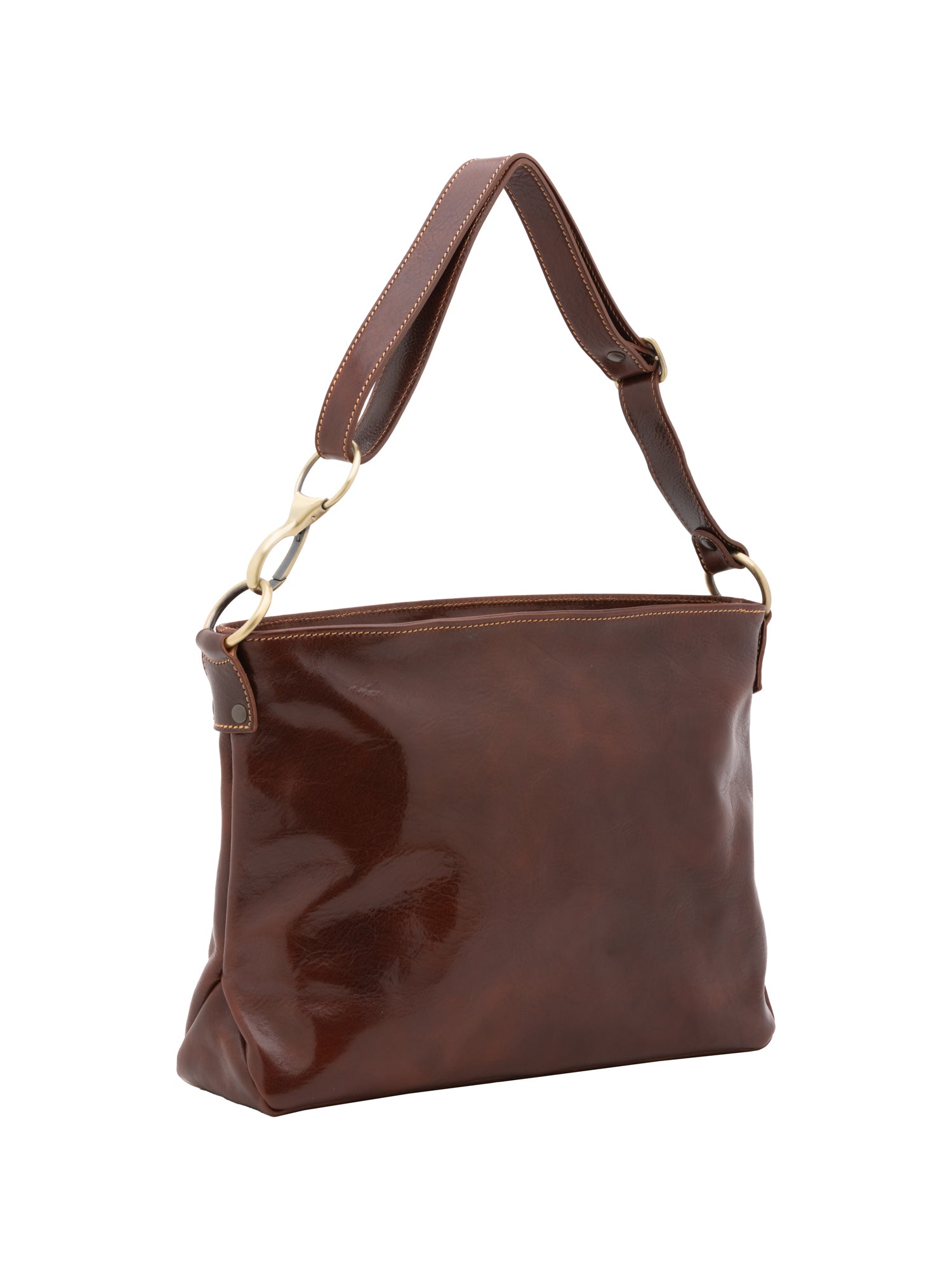 Borsa a spalla da donna 100% pelle 5540-Marrone I Fratelli