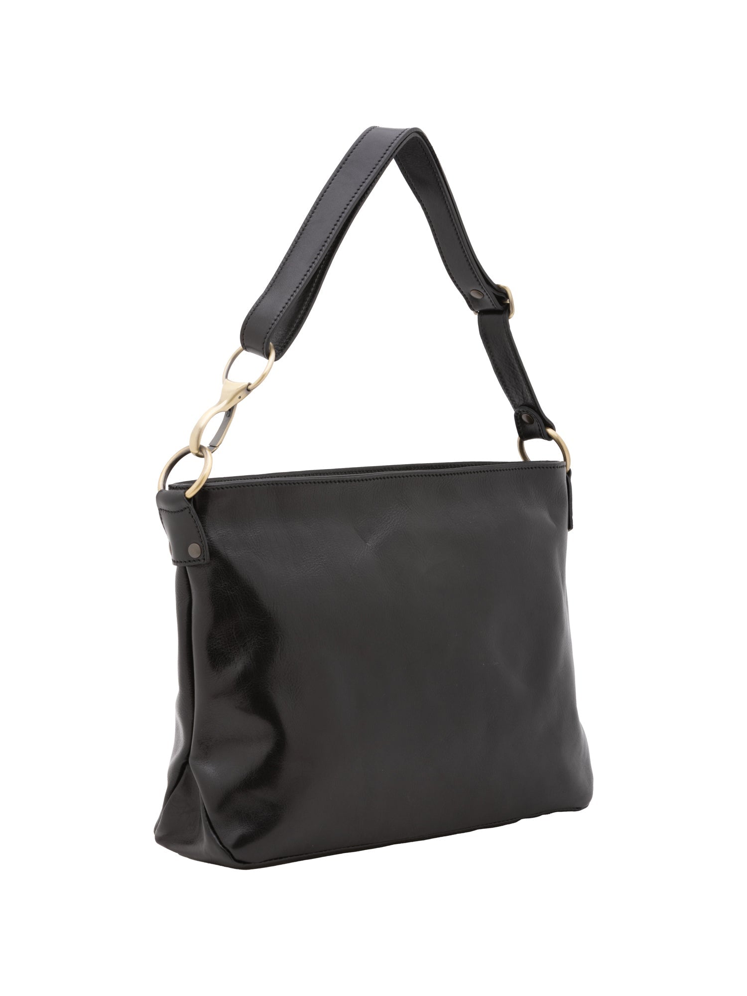 Borsa a spalla da donna 100% pelle 5540-Nero I Fratelli