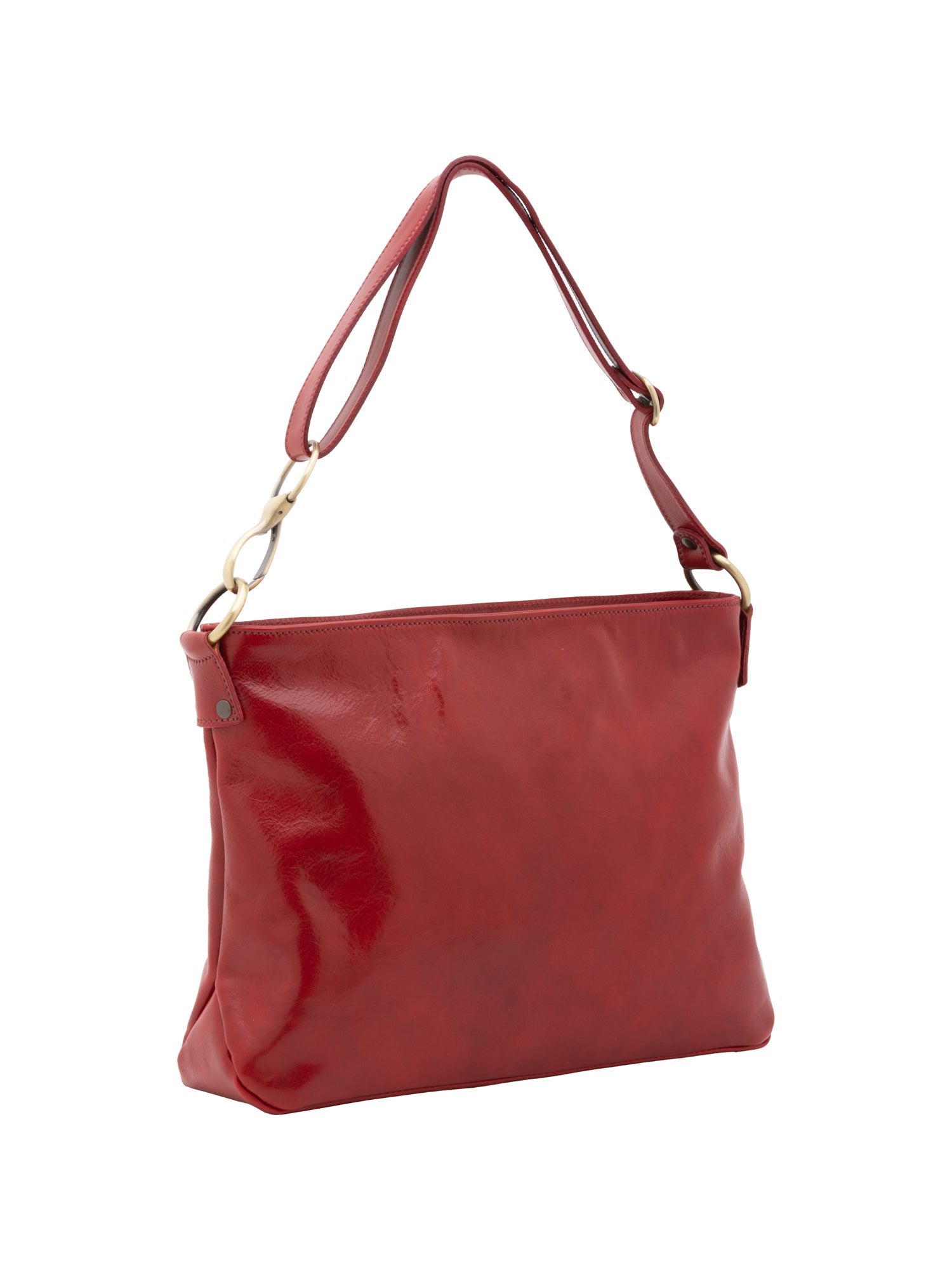 Borsa a spalla da donna 100% pelle 5540-Rosso I Fratelli