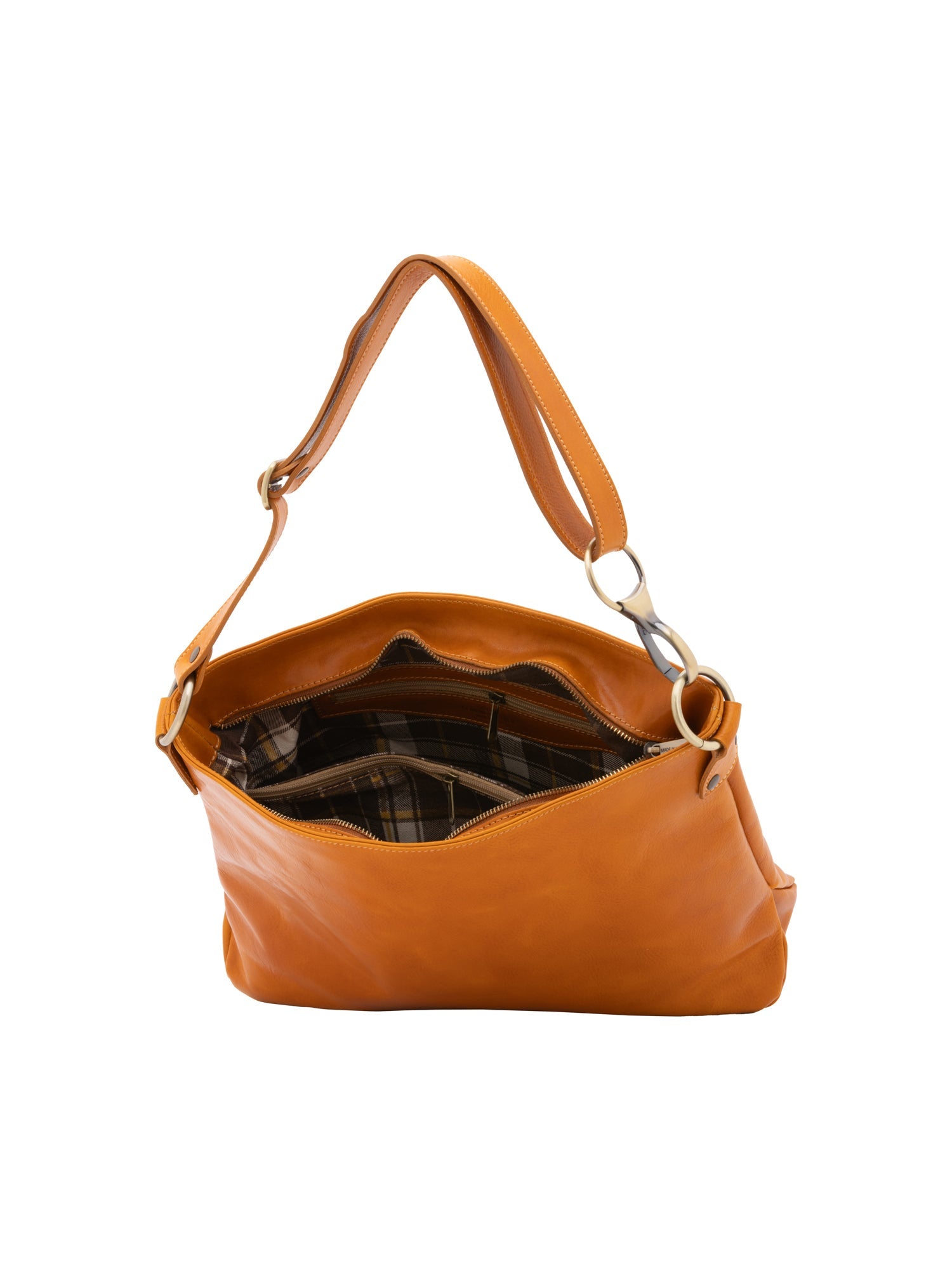 Borsa a spalla da donna 100% pelle 5540-Senape I Fratelli
