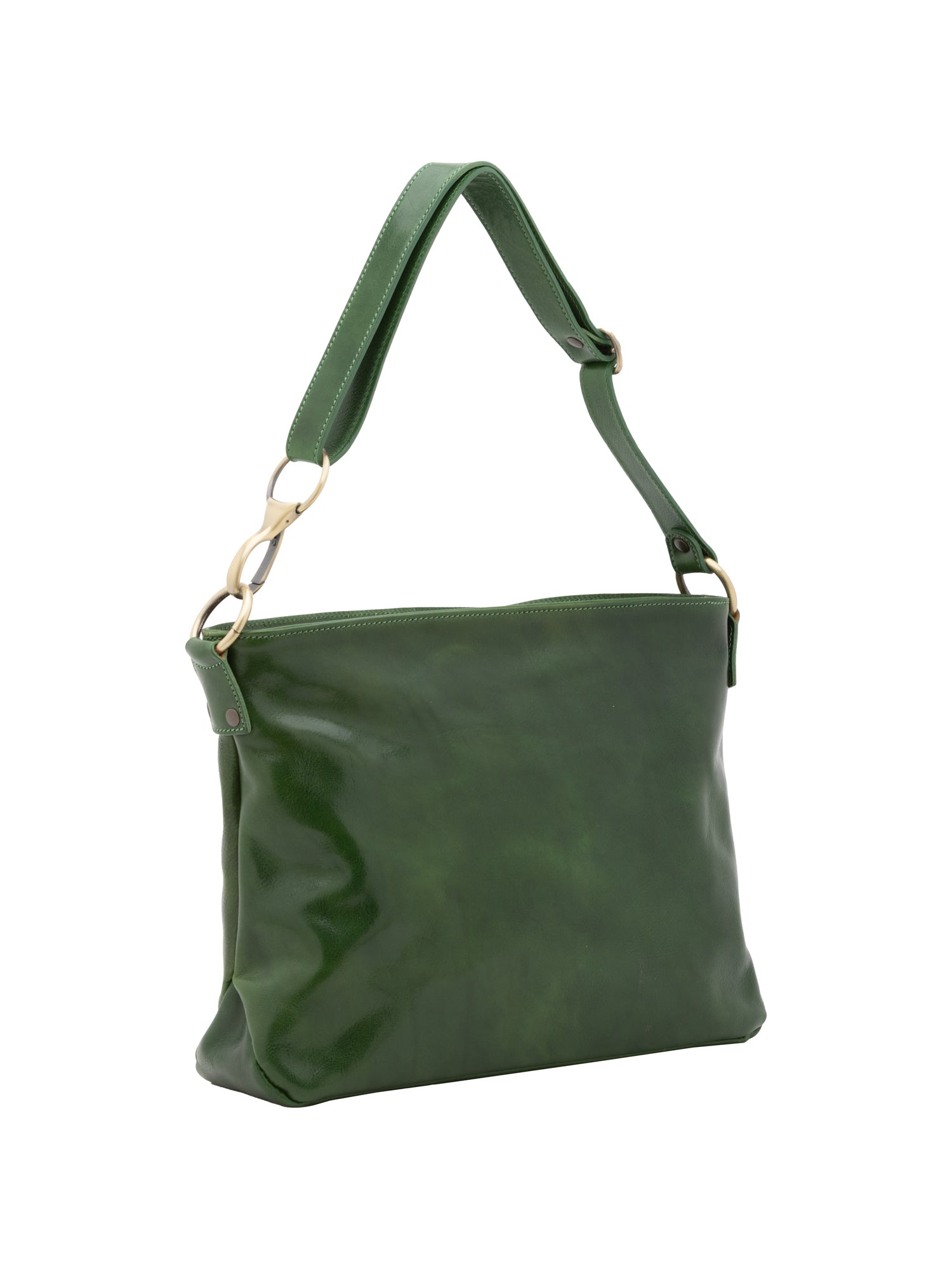 Borsa a spalla da donna 100% pelle 5540-Verde I Fratelli