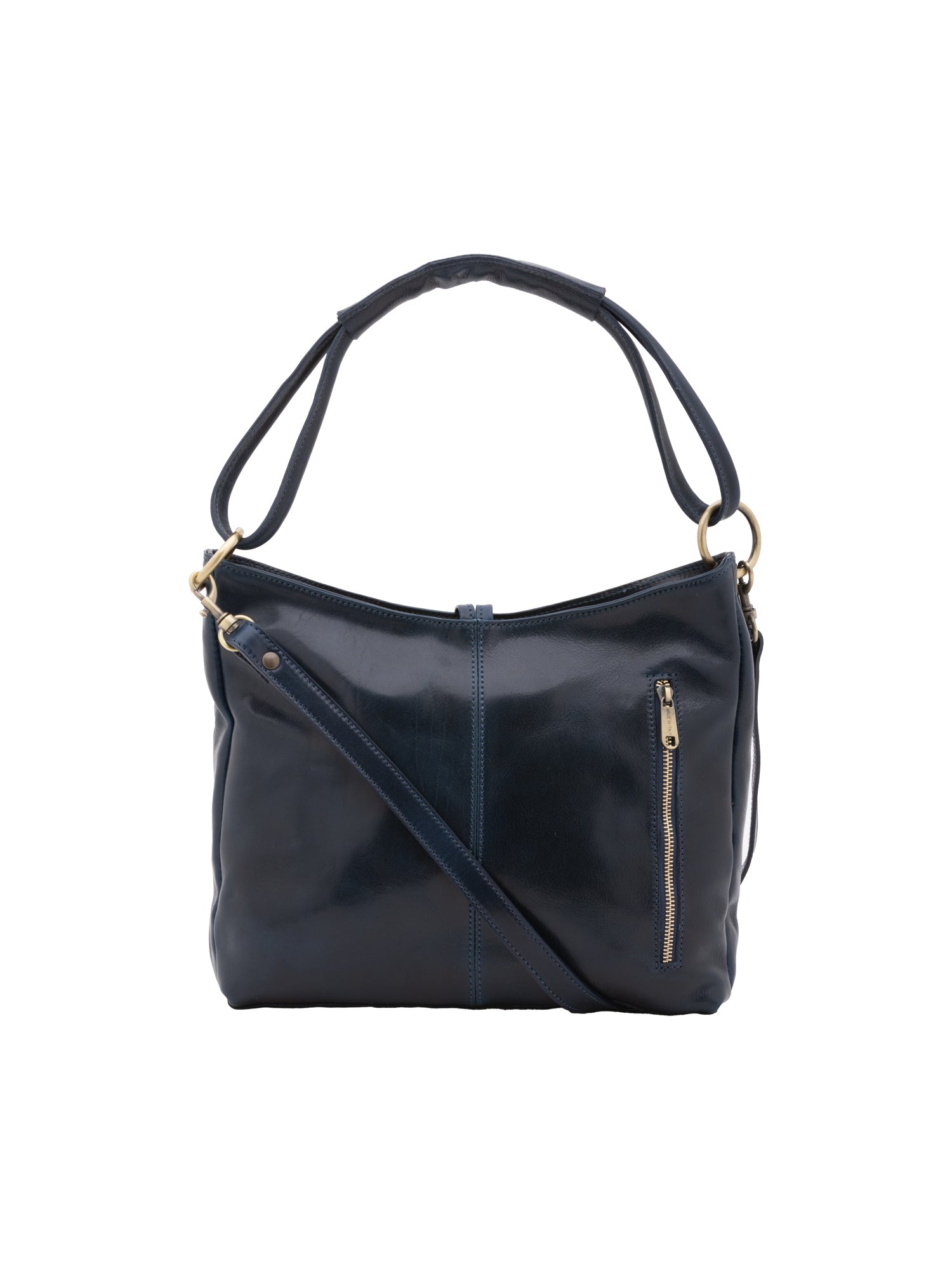 Borsa a spalla da donna 100% pelle 5541-Blu I Fratelli