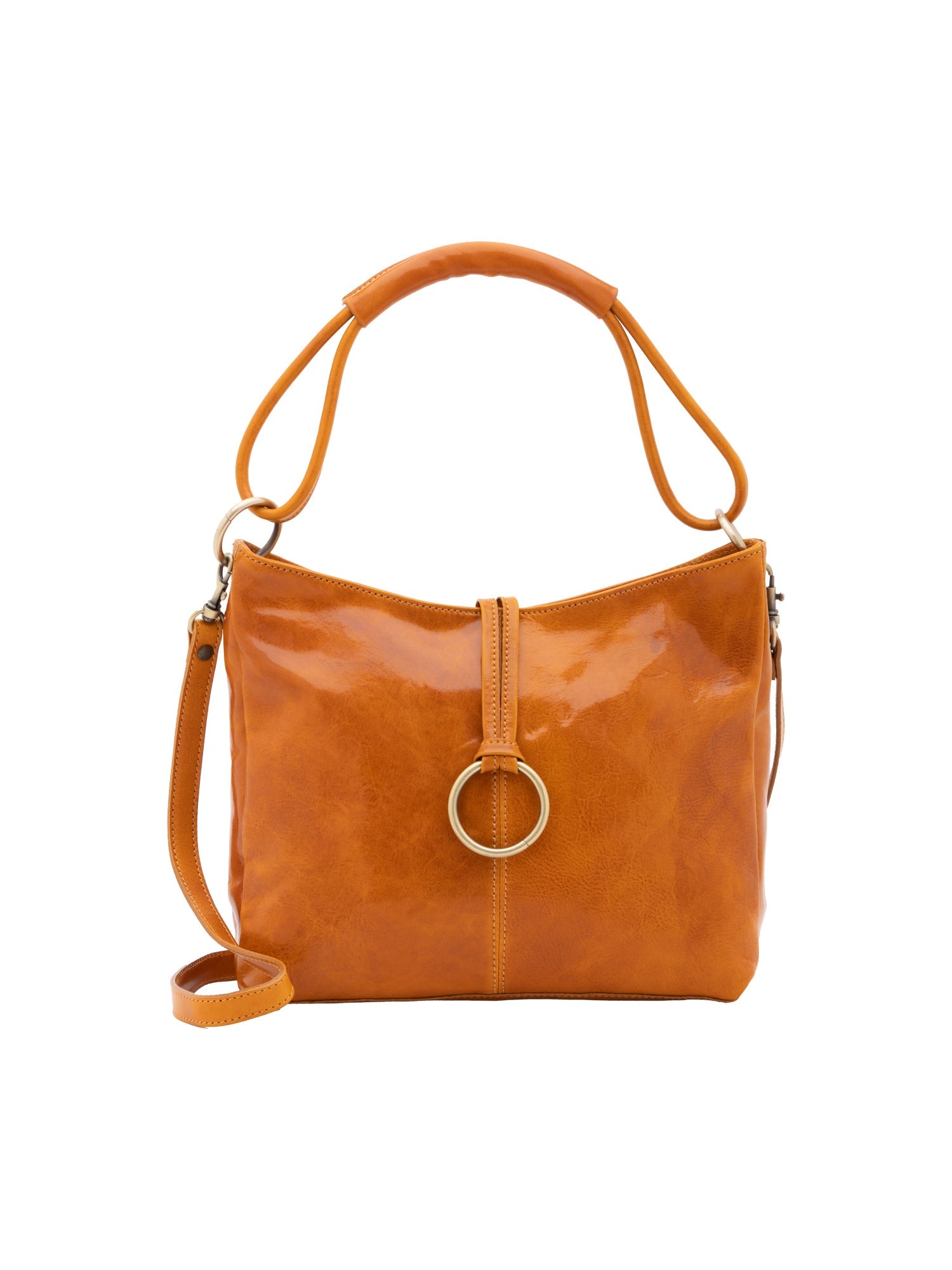 Borsa a spalla da donna 100% pelle 5541-Senape I Fratelli