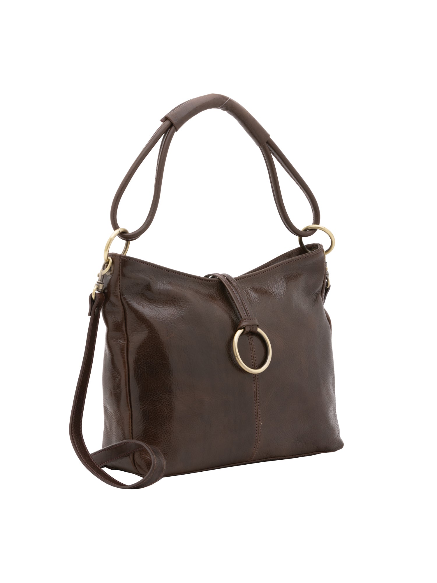 Borsa a spalla da donna 100% pelle 5541-Tmoro I Fratelli