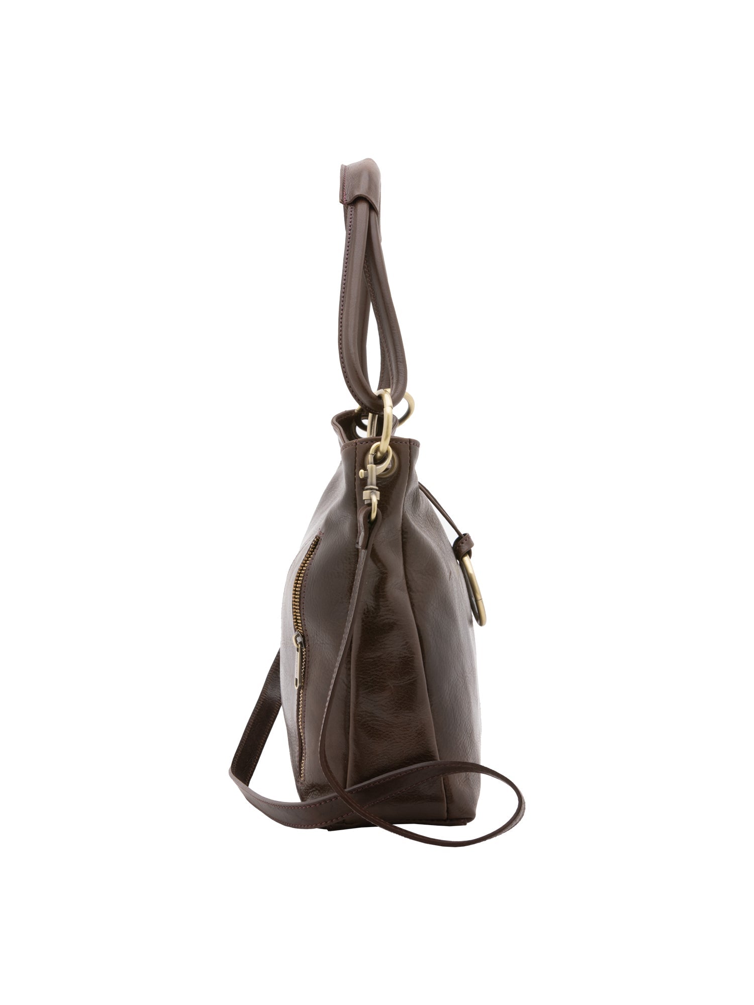Borsa a spalla da donna 100% pelle 5541-Tmoro I Fratelli
