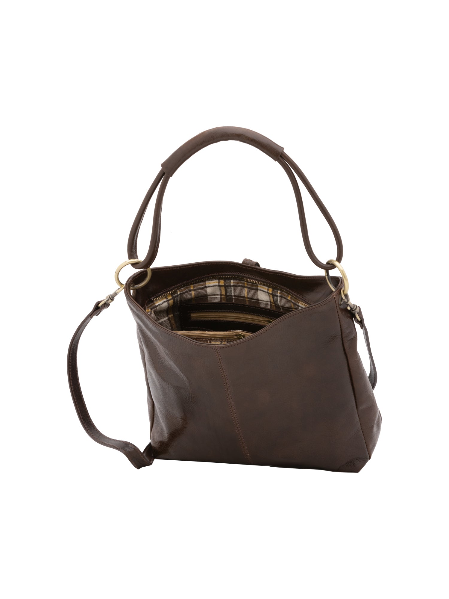 Borsa a spalla da donna 100% pelle 5541-Tmoro I Fratelli