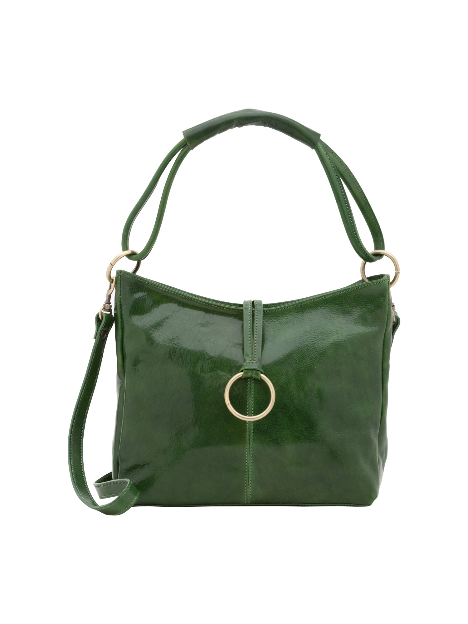 Borsa a spalla da donna 100% pelle 5541-Verde I Fratelli
