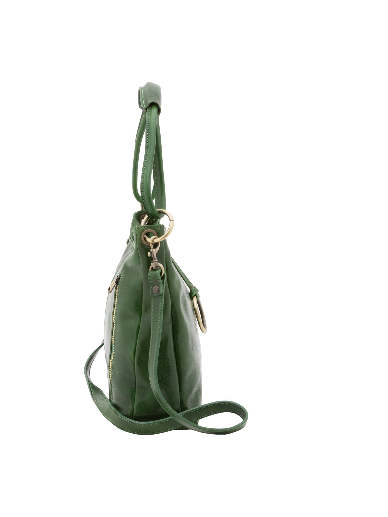 Borsa a spalla da donna 100% pelle 5541-Verde I Fratelli