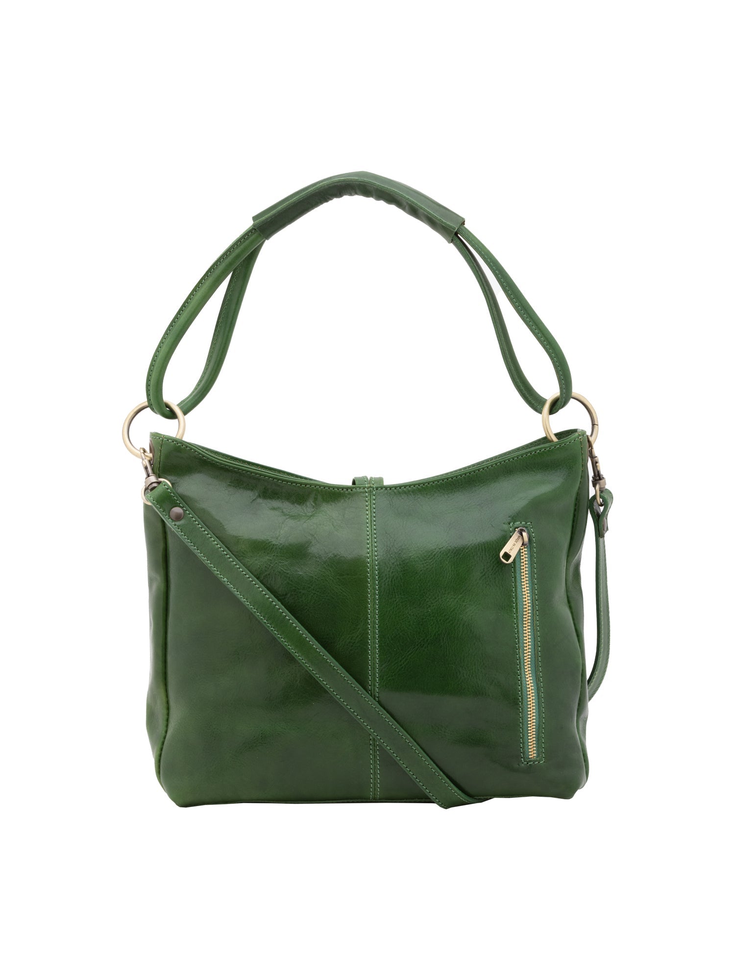 Borsa a spalla da donna 100% pelle 5541-Verde I Fratelli