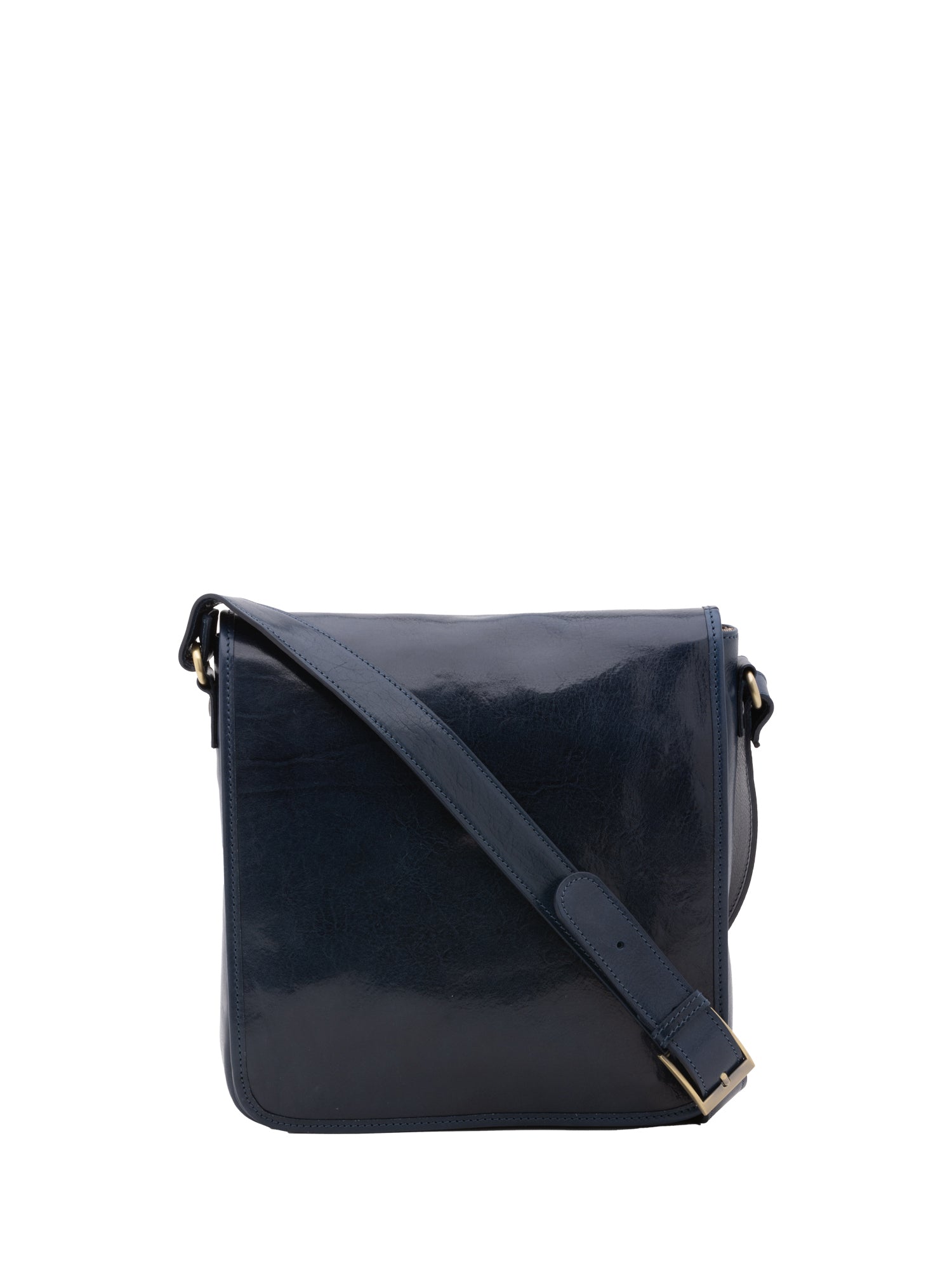 Borsa a tracolla da uomo in vera pelle Made in Italy 5543-Blu I Fratelli