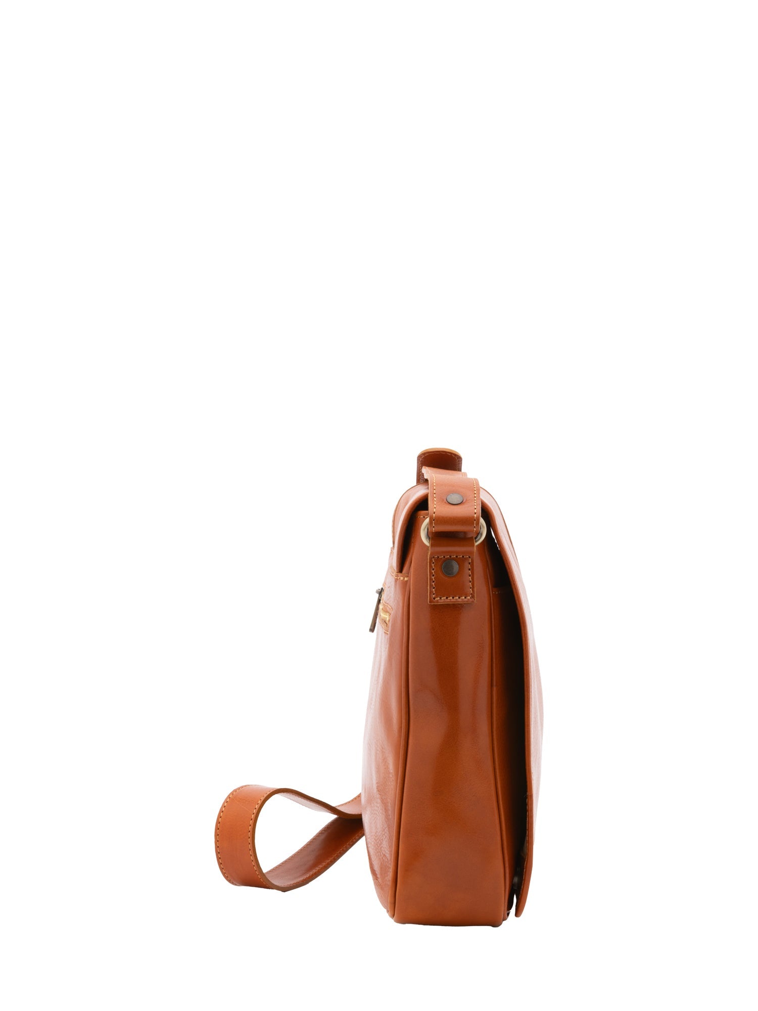 Borsa a tracolla da uomo in vera pelle Made in Italy 5543-Cognac I Fratelli