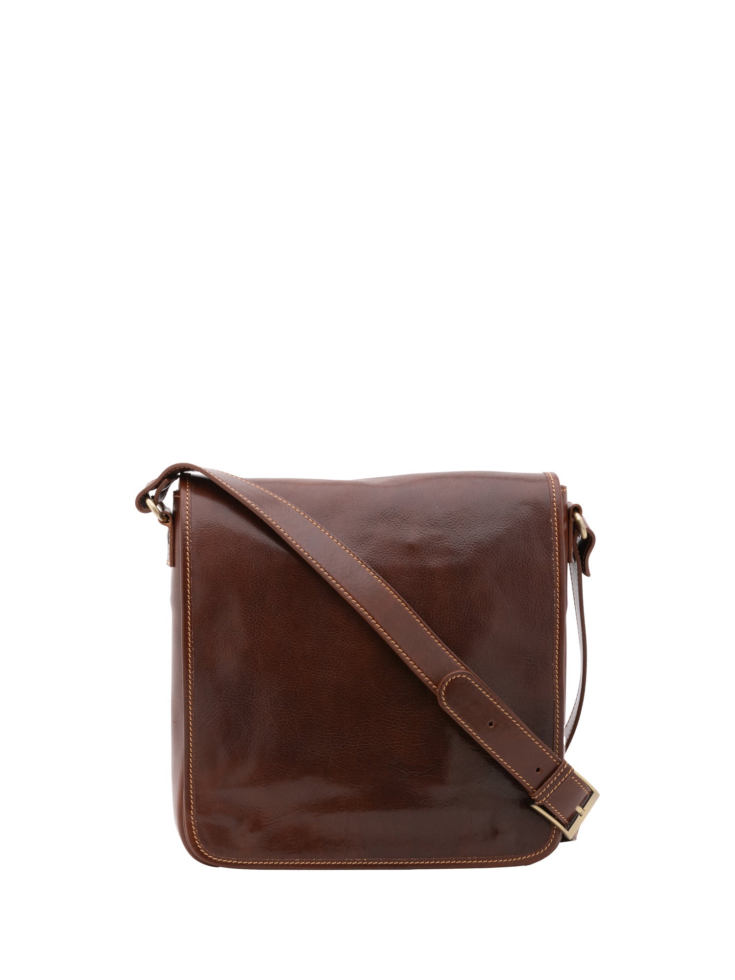 Borsa a tracolla da uomo in vera pelle Made in Italy 5543-Marrone I Fratelli