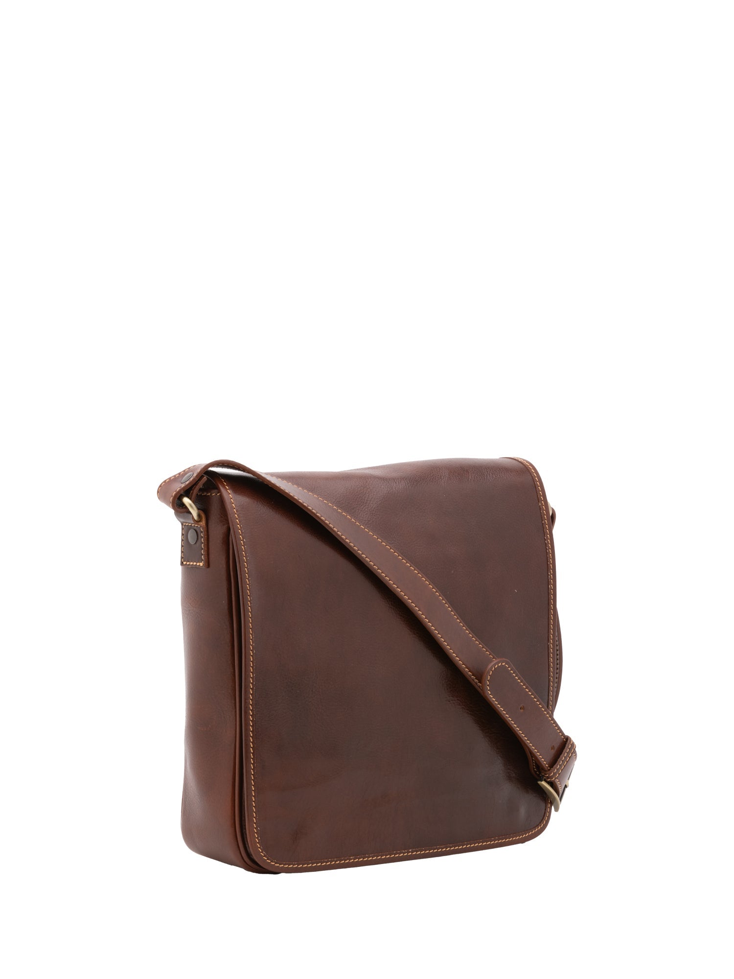 Borsa a tracolla da uomo in vera pelle Made in Italy 5543-Marrone I Fratelli