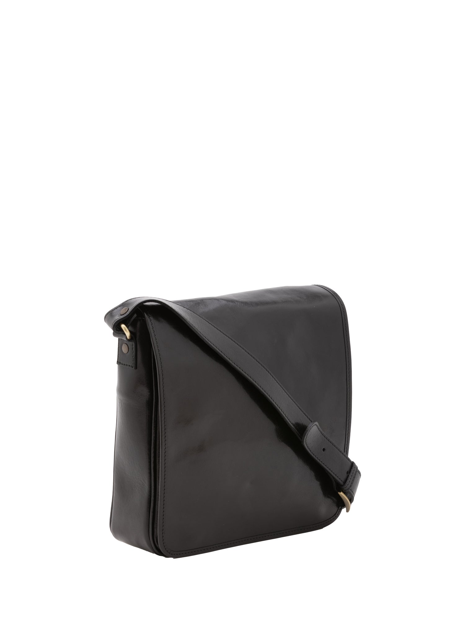 Borsa a tracolla da uomo in vera pelle Made in Italy 5543-Nero I Fratelli