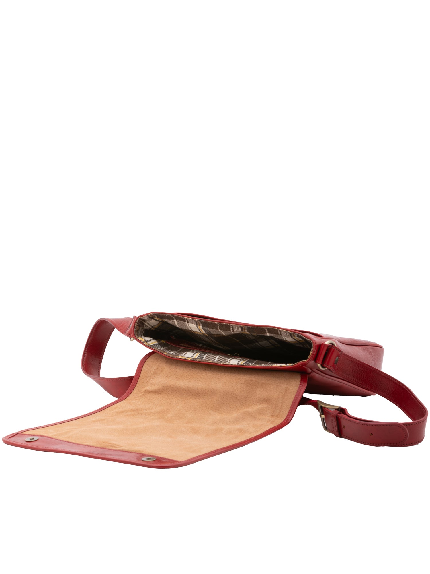 Borsa a tracolla da uomo in vera pelle Made in Italy 5543-Rosso I Fratelli