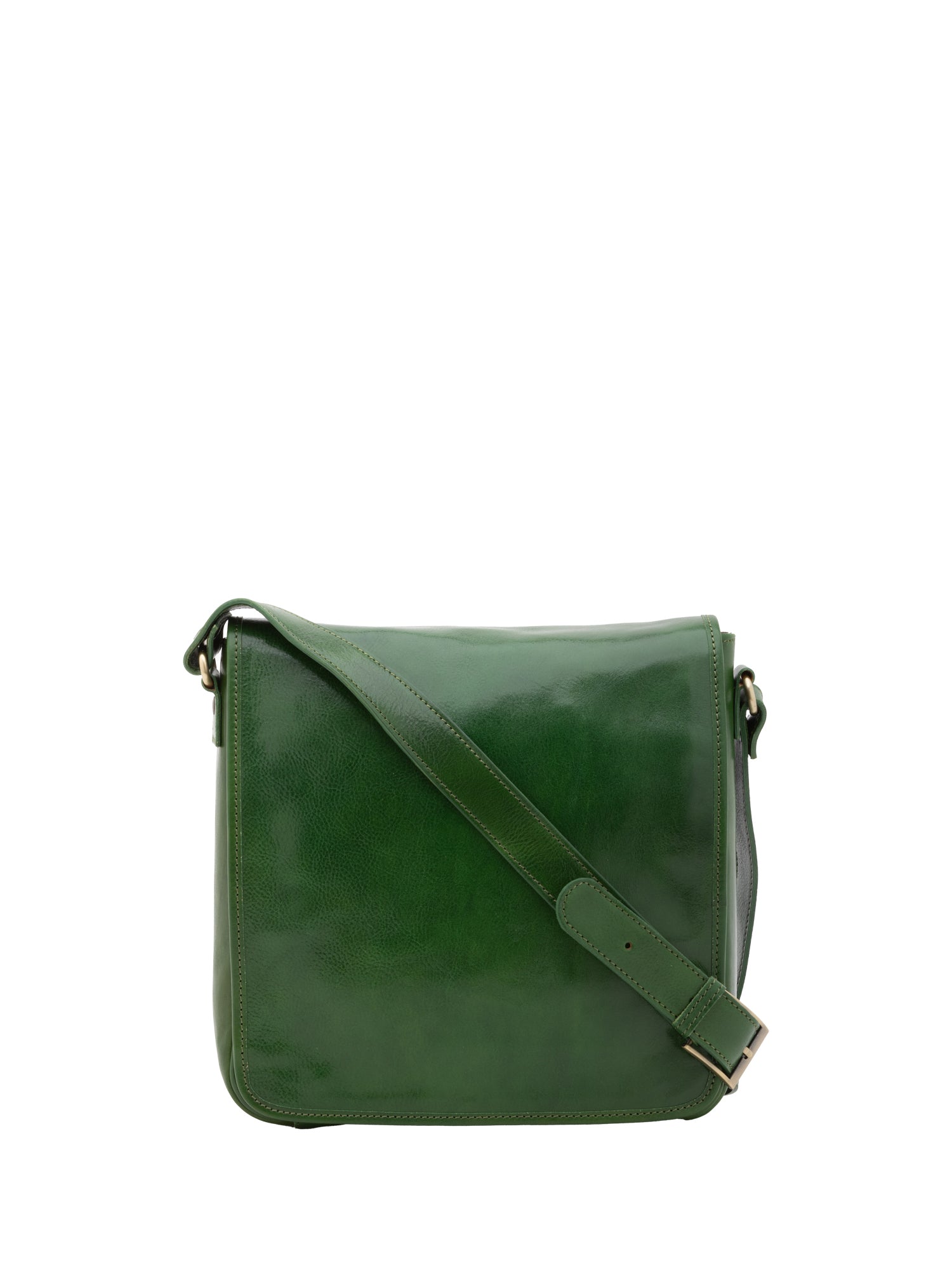 Borsa a tracolla da uomo in vera pelle Made in Italy 5543-Verde I Fratelli