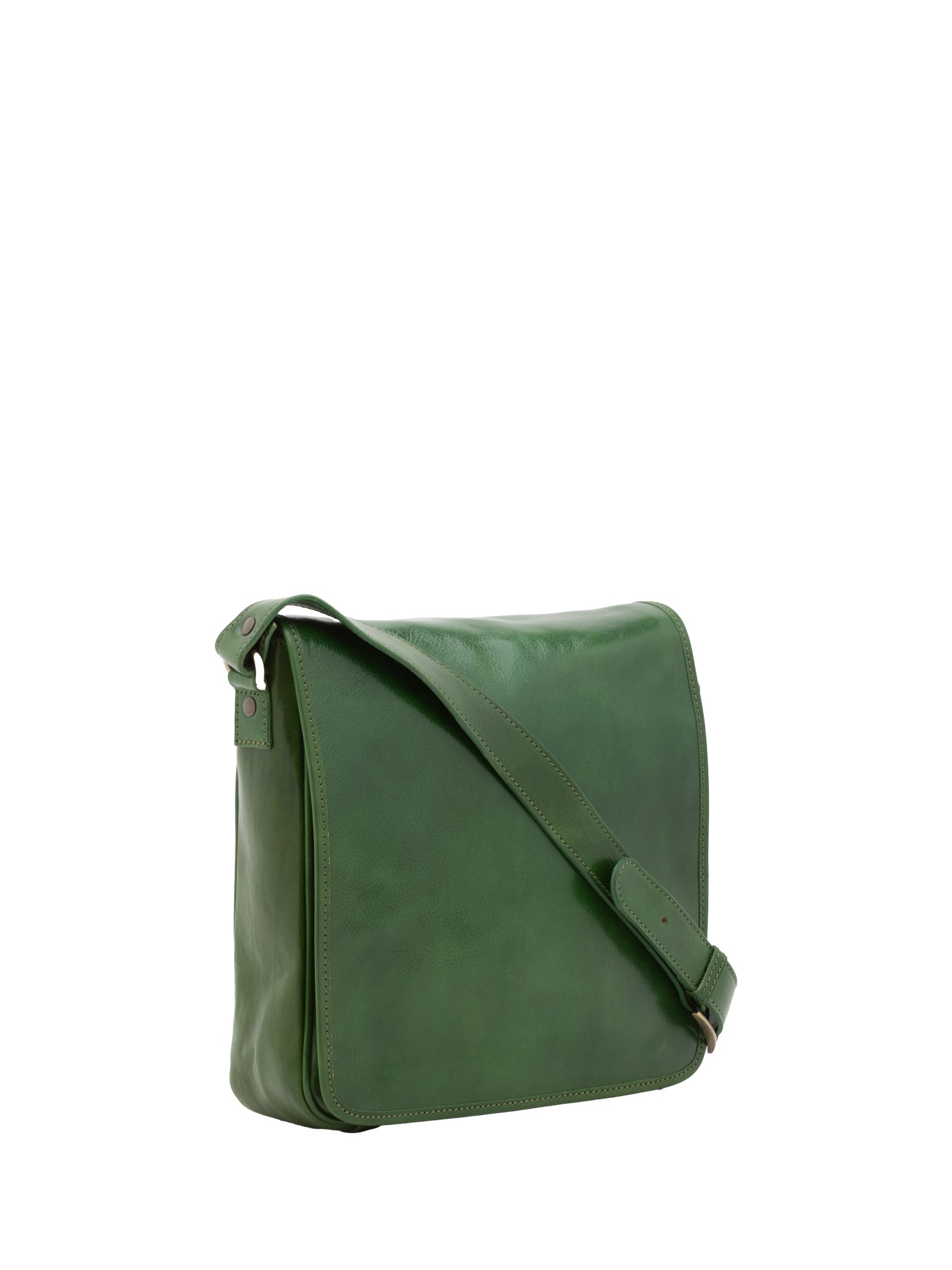 Borsa a tracolla da uomo in vera pelle Made in Italy 5543-Verde I Fratelli