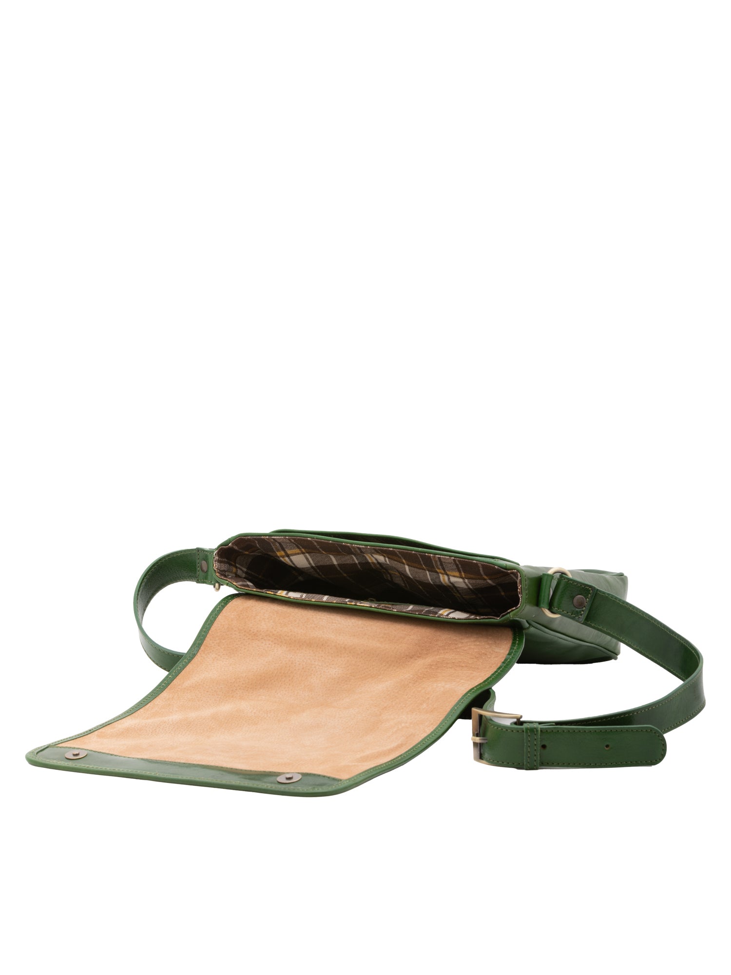Borsa a tracolla da uomo in vera pelle Made in Italy 5543-Verde I Fratelli