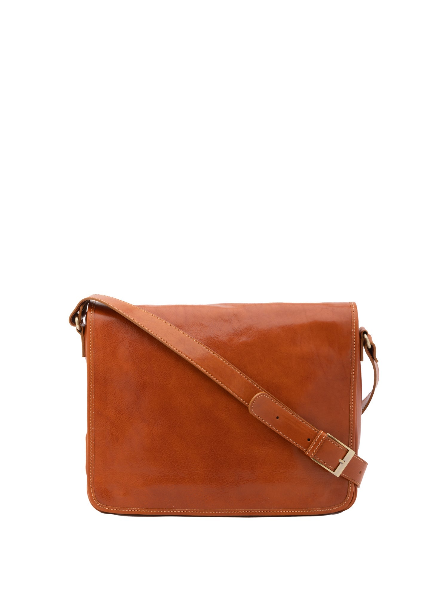 Borsa a tracolla uomo in vera pelle Made in Italy 5544-Cognac I Fratelli