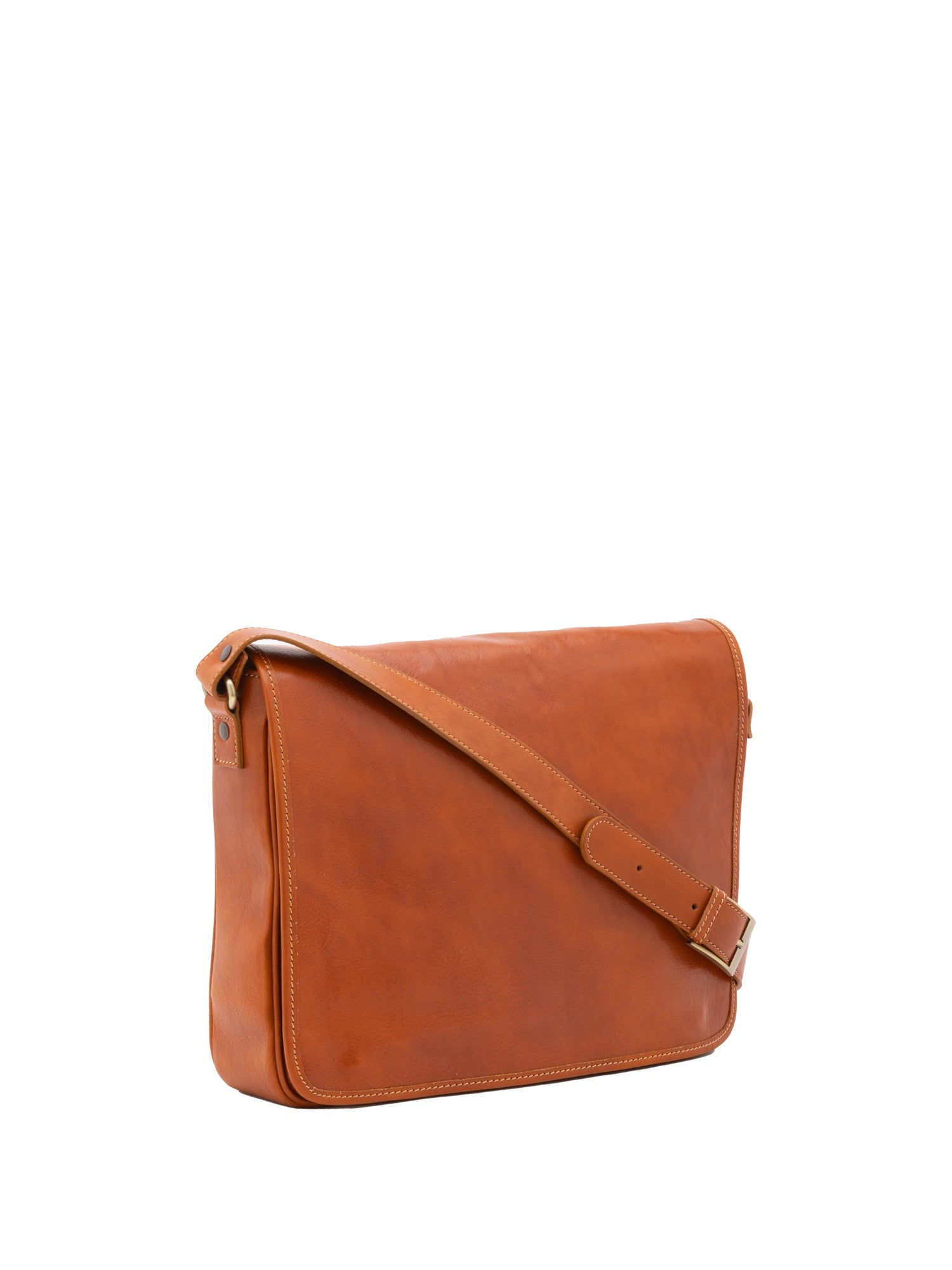 Borsa a tracolla uomo in vera pelle Made in Italy 5544-Cognac I Fratelli