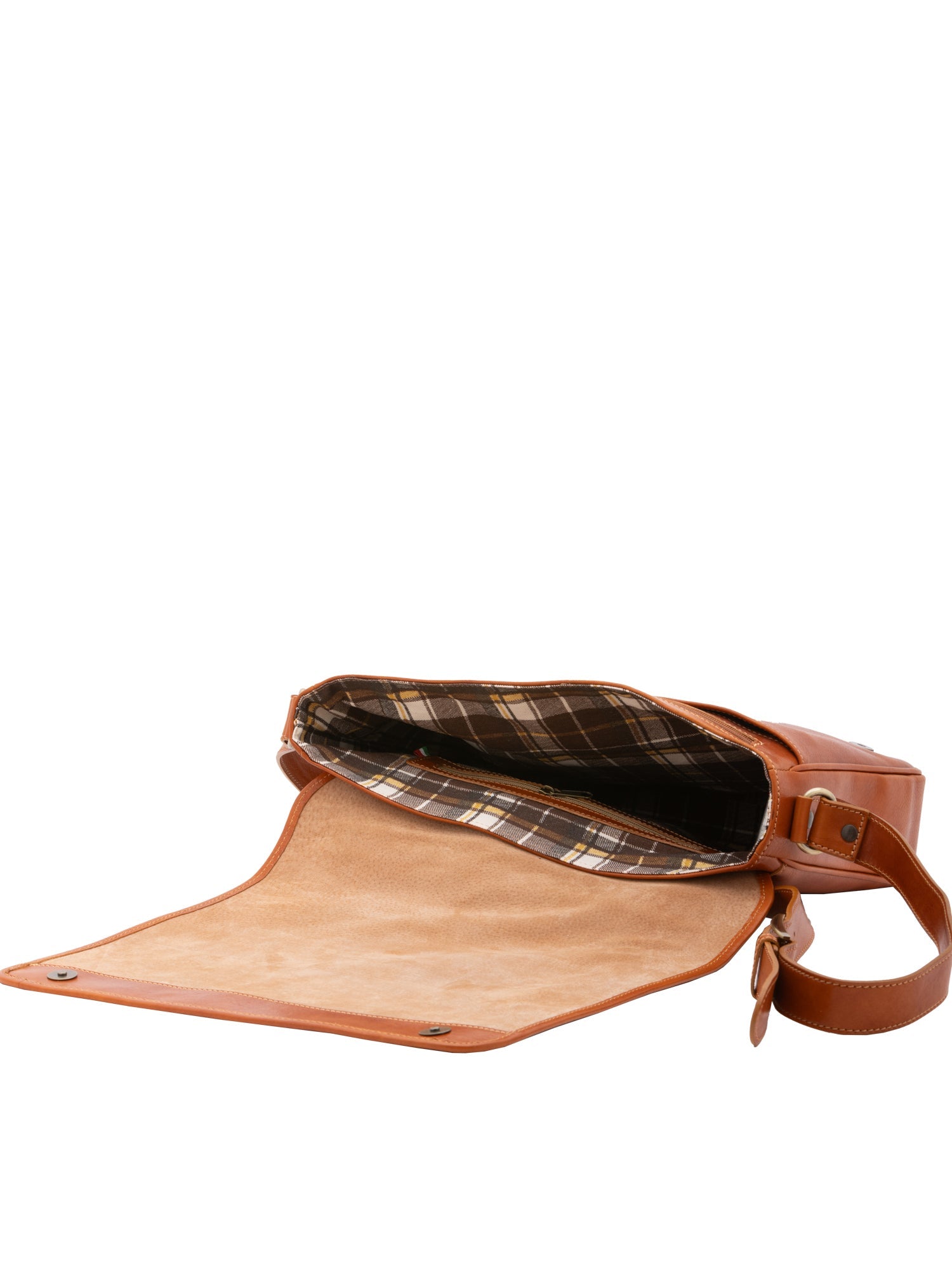 Borsa a tracolla uomo in vera pelle Made in Italy 5544-Cognac I Fratelli