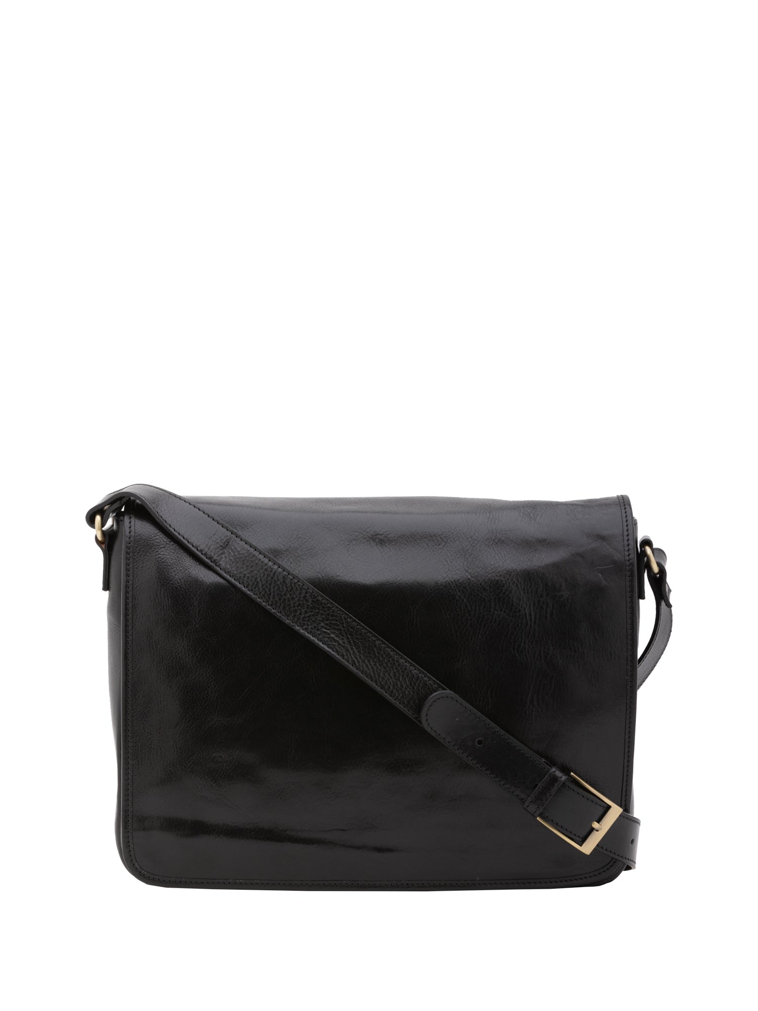 Borsa a tracolla uomo in vera pelle Made in Italy 5544-Nero I Fratelli