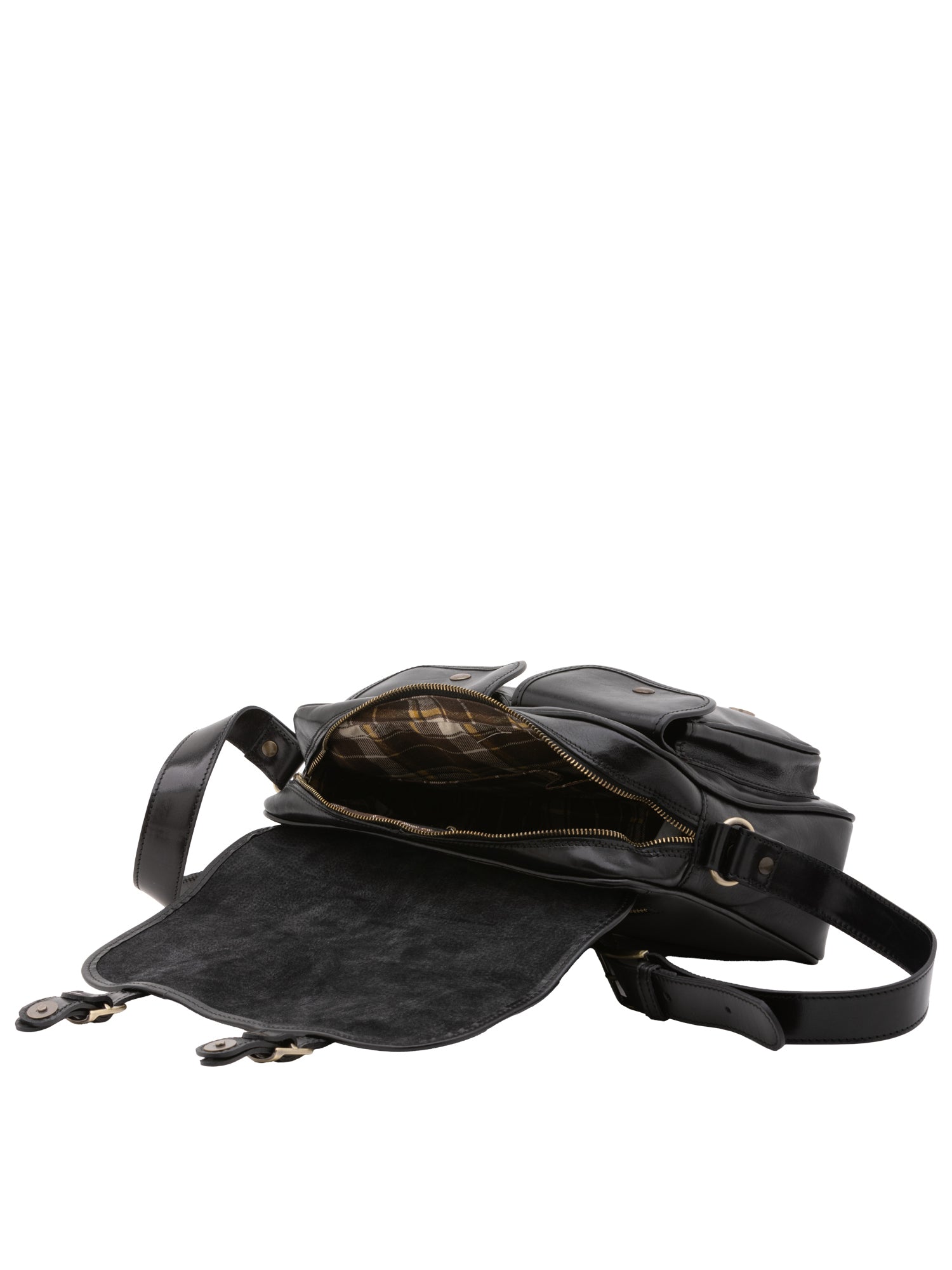 Borsa a tracolla da donna Vera pelle 5545-Nero I Fratelli