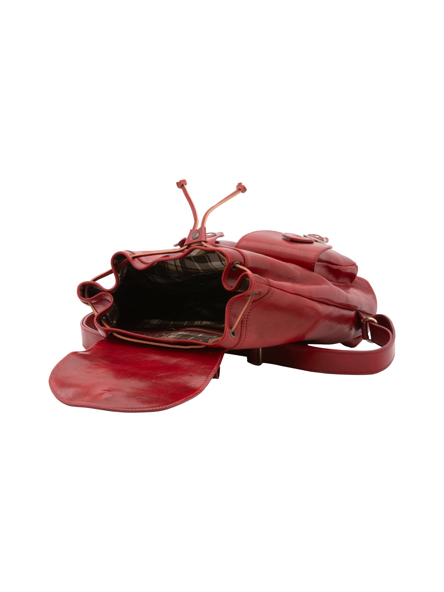 Borsa a spalla da donna Vera pelle 5547-Rosso I Fratelli