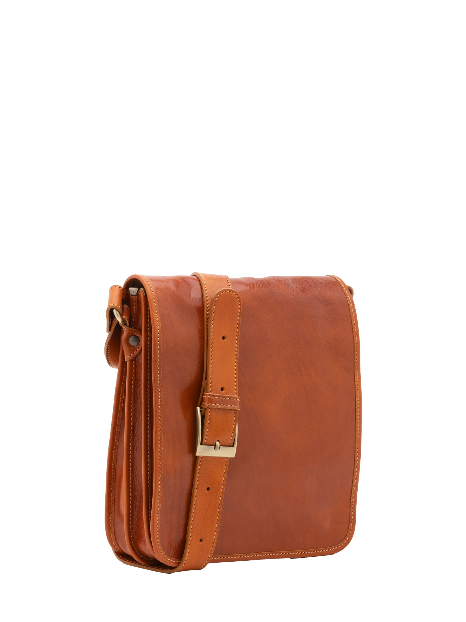 Borsa a tracolla uomo in vera pelle Made in Italy 5550-Cognac I Fratelli
