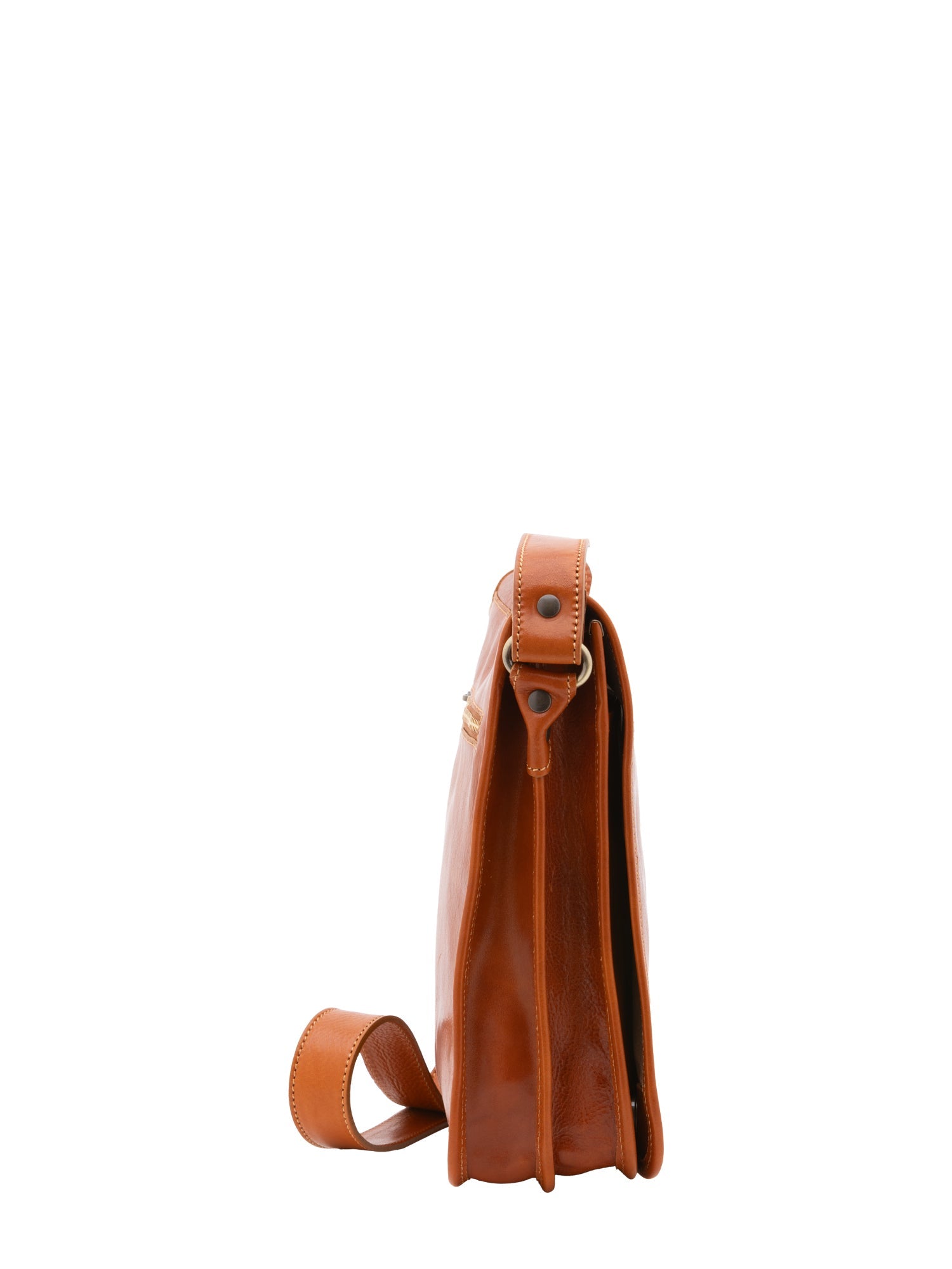 Borsa a tracolla uomo in vera pelle Made in Italy 5550-Cognac I Fratelli
