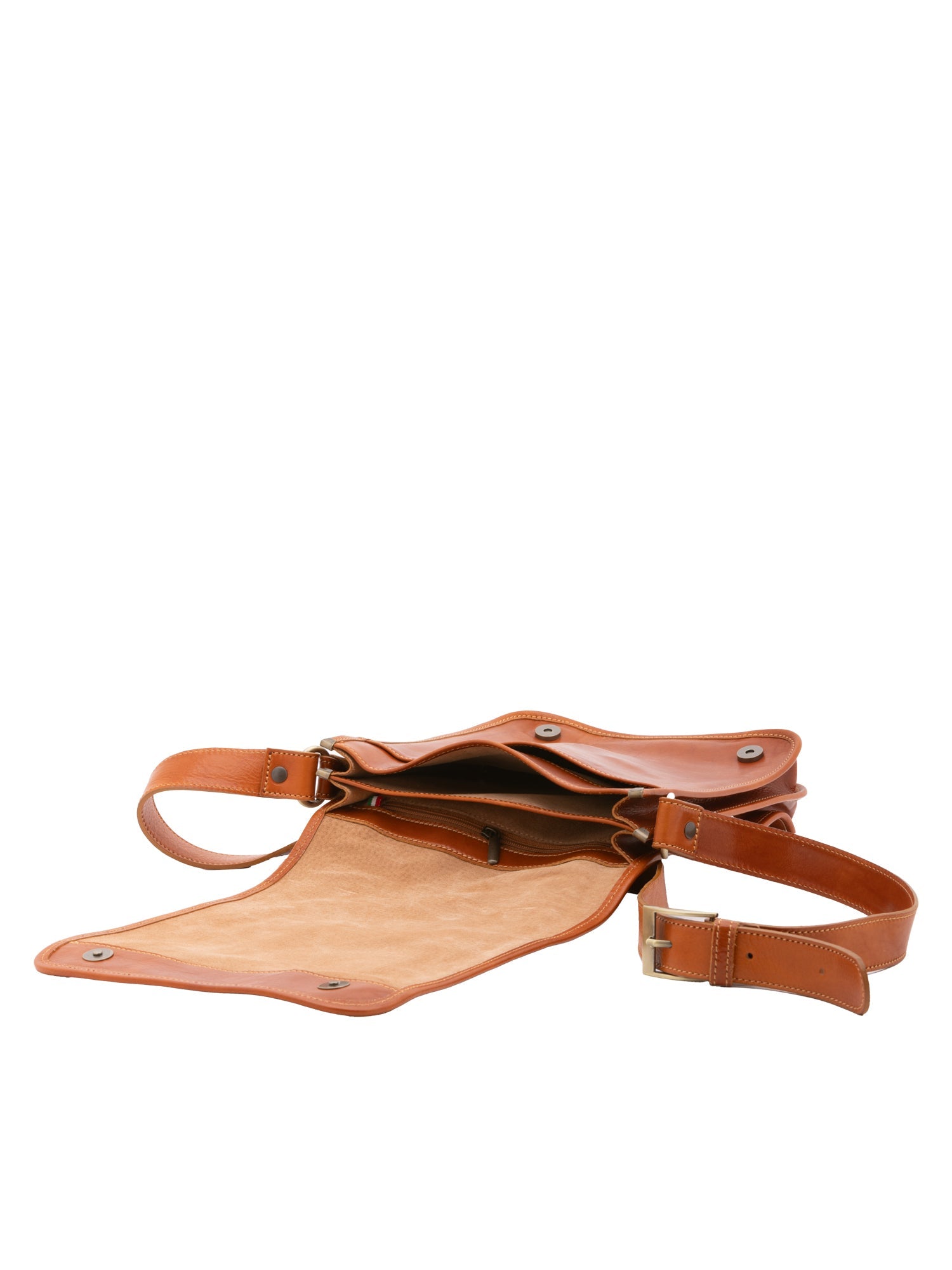 Borsa a tracolla uomo in vera pelle Made in Italy 5550-Cognac I Fratelli