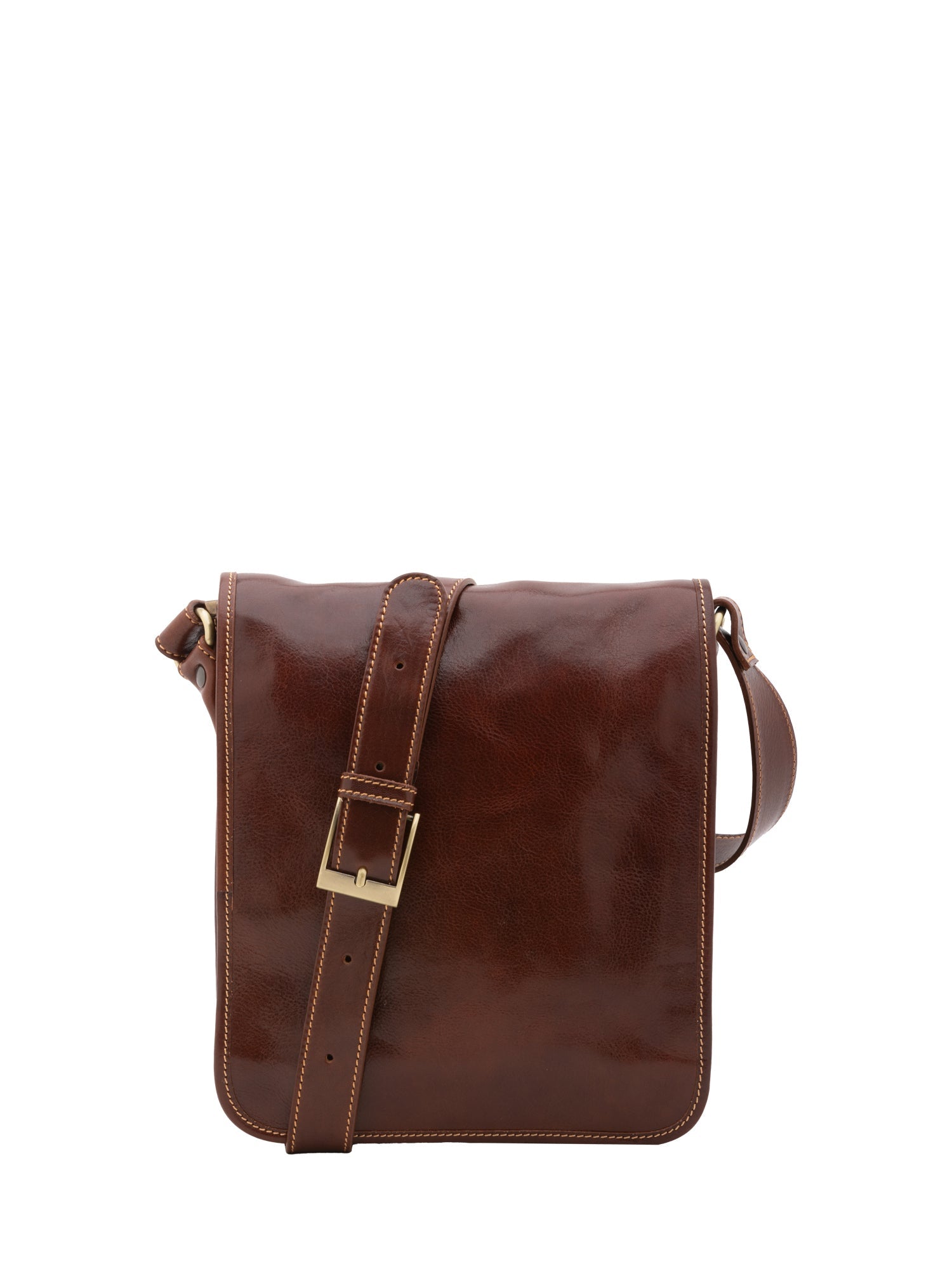 Borsa a tracolla uomo in vera pelle Made in Italy 5550-Marrone I Fratelli