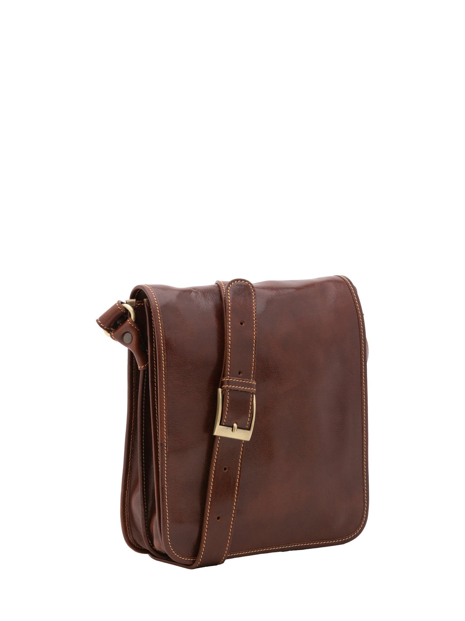 Borsa a tracolla uomo in vera pelle Made in Italy 5550-Marrone I Fratelli