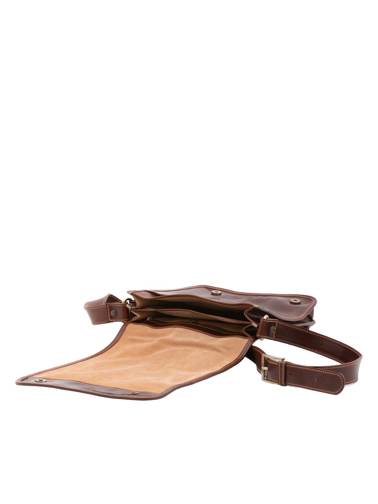 Borsa a tracolla uomo in vera pelle Made in Italy 5550-Marrone I Fratelli