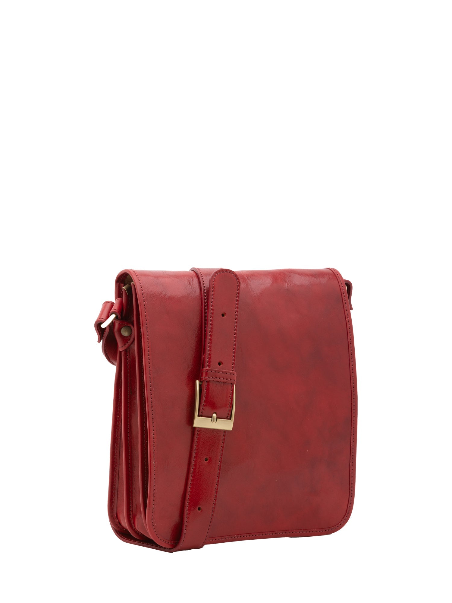 Borsa a tracolla uomo in vera pelle Made in Italy 5550-Rosso I Fratelli
