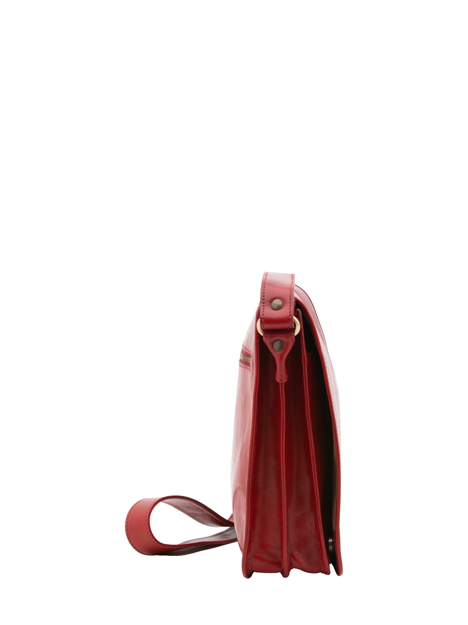 Borsa a tracolla uomo in vera pelle Made in Italy 5550-Rosso I Fratelli