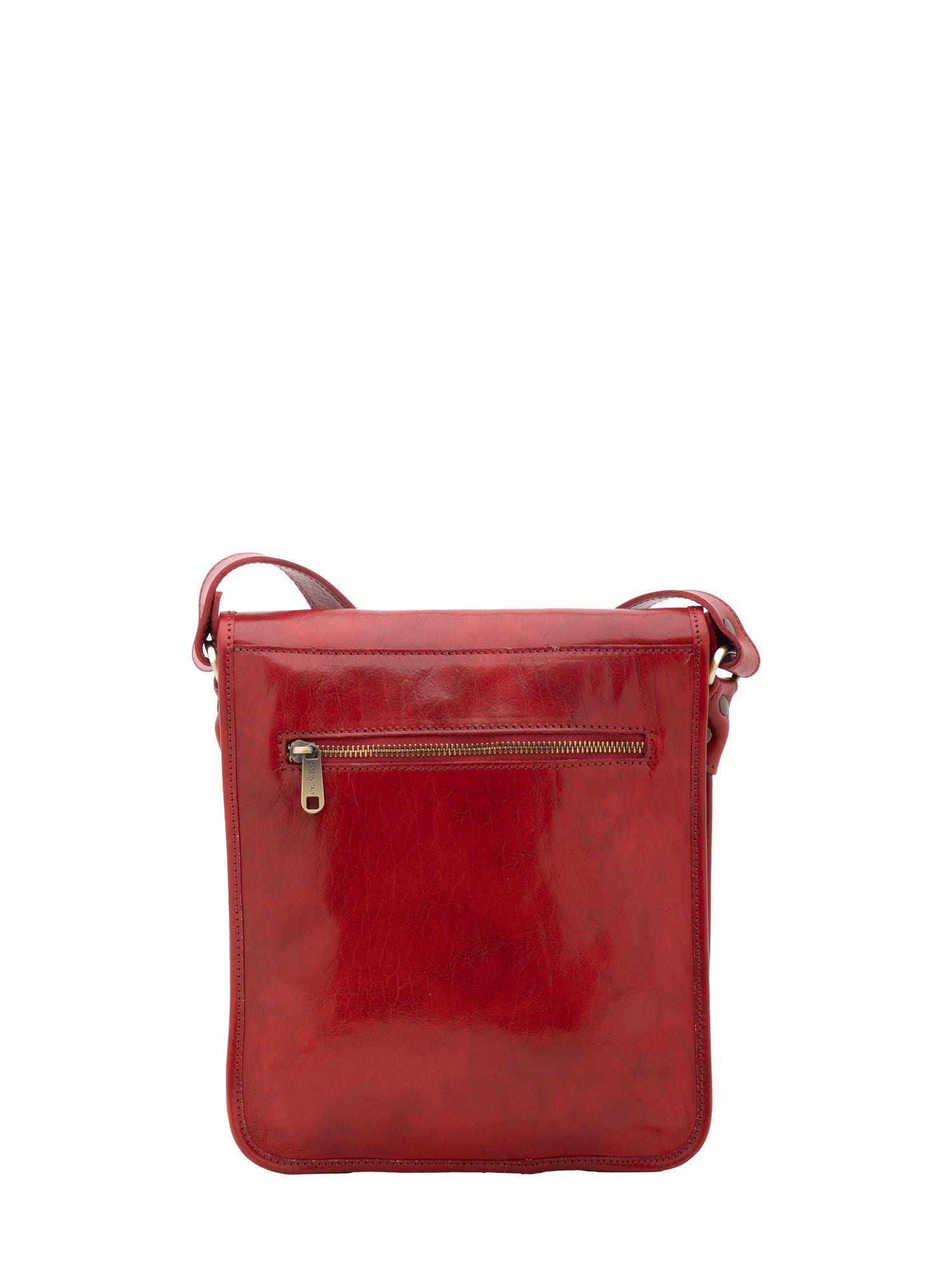 Borsa a tracolla uomo in vera pelle Made in Italy 5550-Rosso I Fratelli