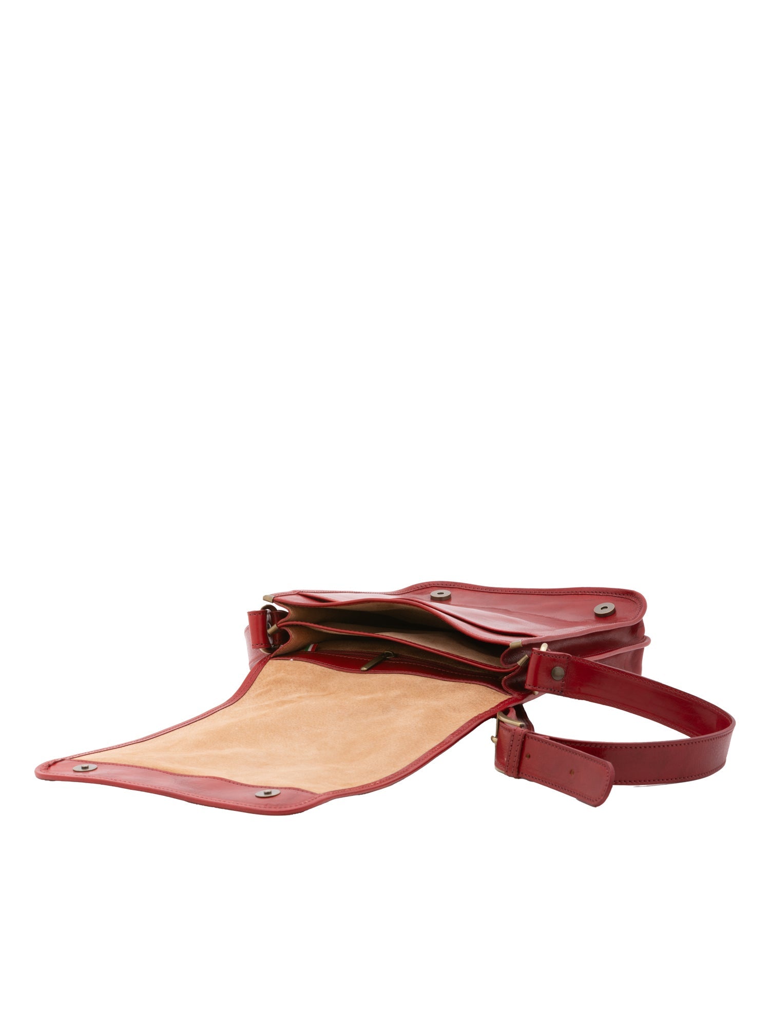 Borsa a tracolla uomo in vera pelle Made in Italy 5550-Rosso I Fratelli