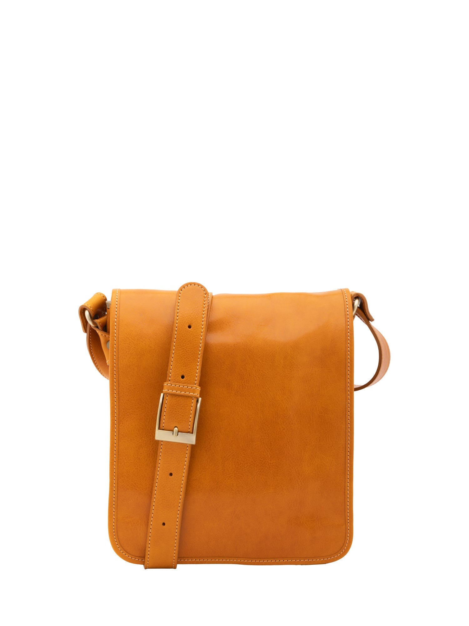 Borsa a tracolla uomo in vera pelle Made in Italy 5550-Senape I Fratelli