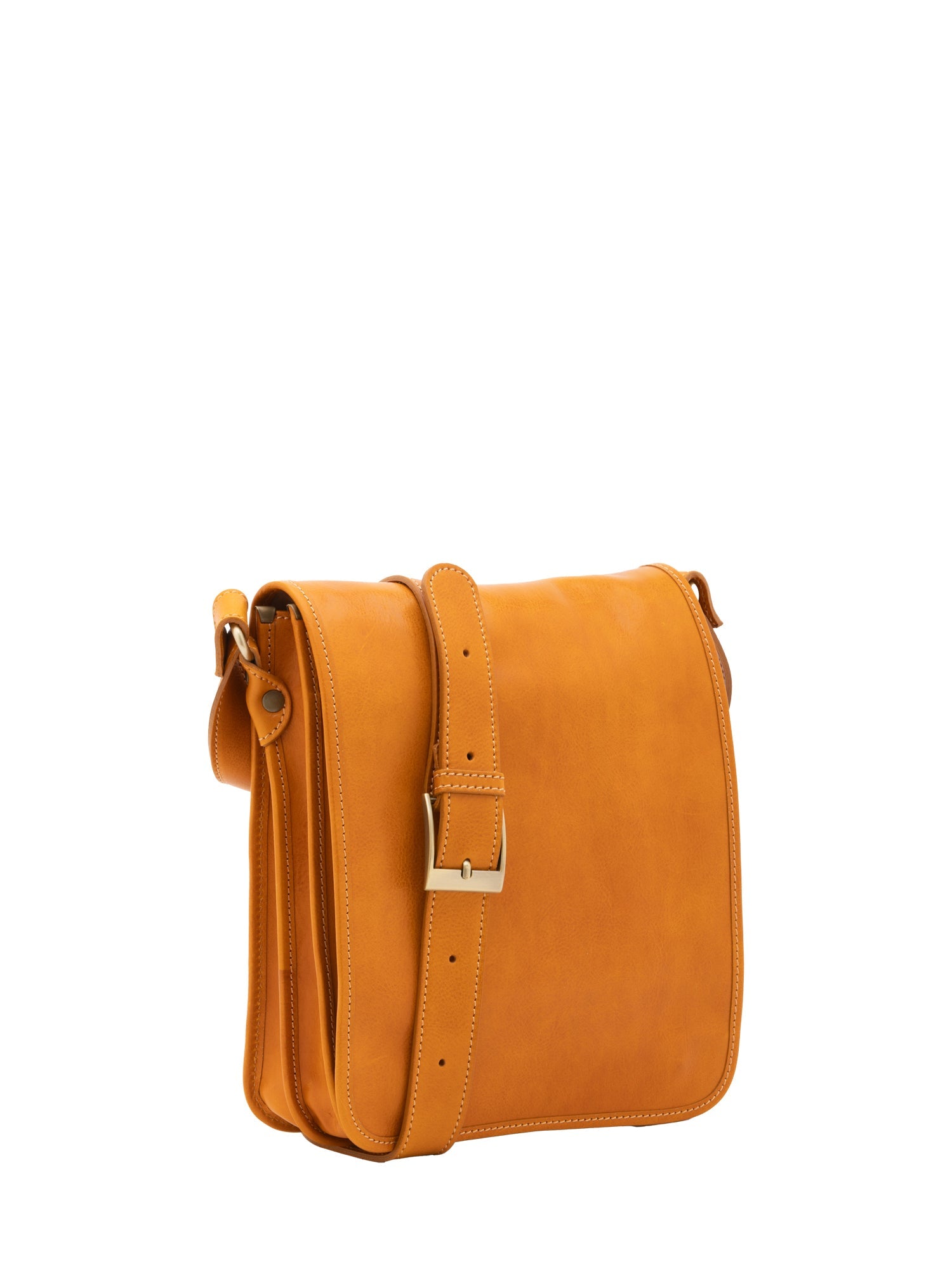 Borsa a tracolla uomo in vera pelle Made in Italy 5550-Senape I Fratelli