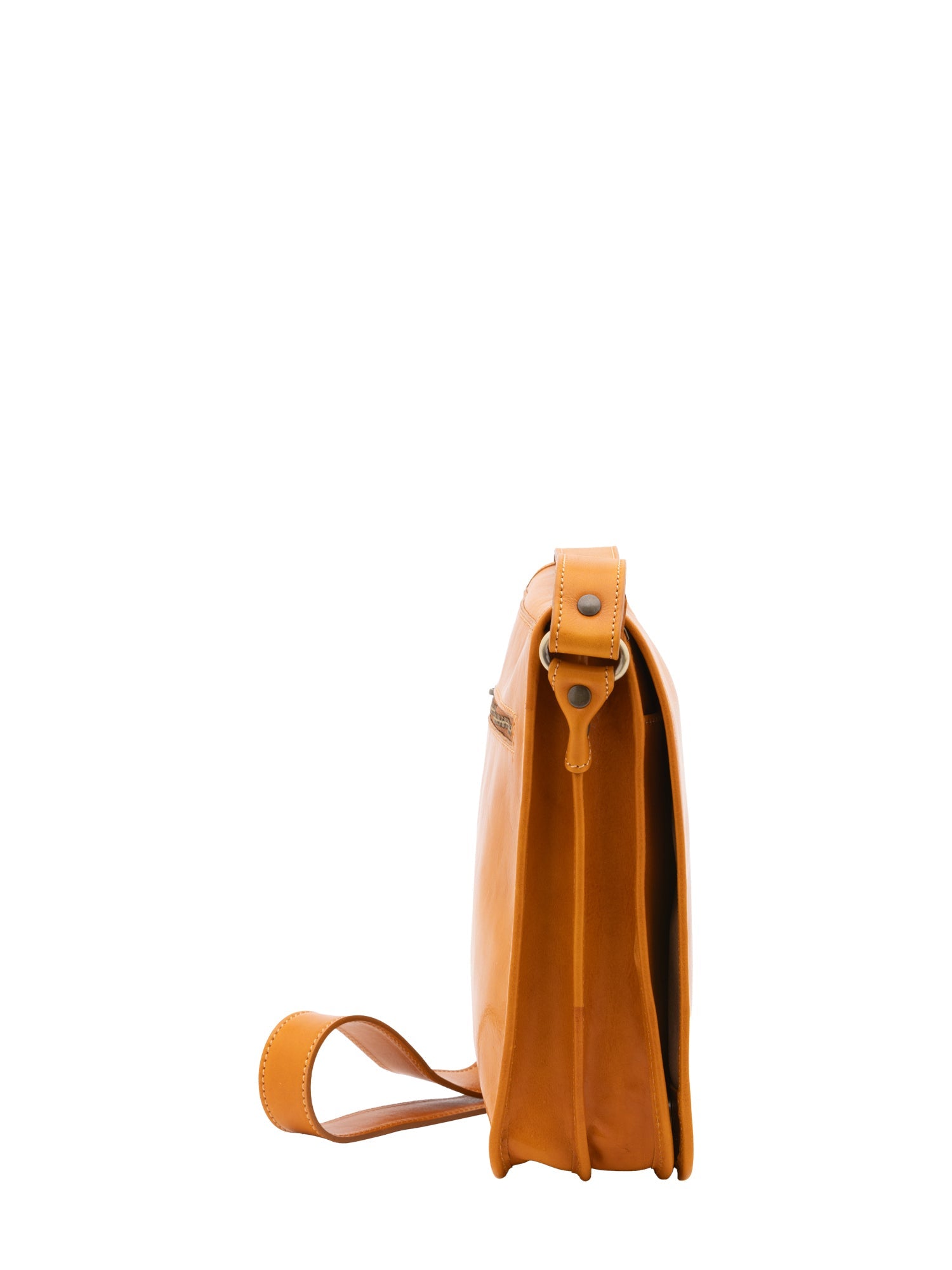 Borsa a tracolla uomo in vera pelle Made in Italy 5550-Senape I Fratelli