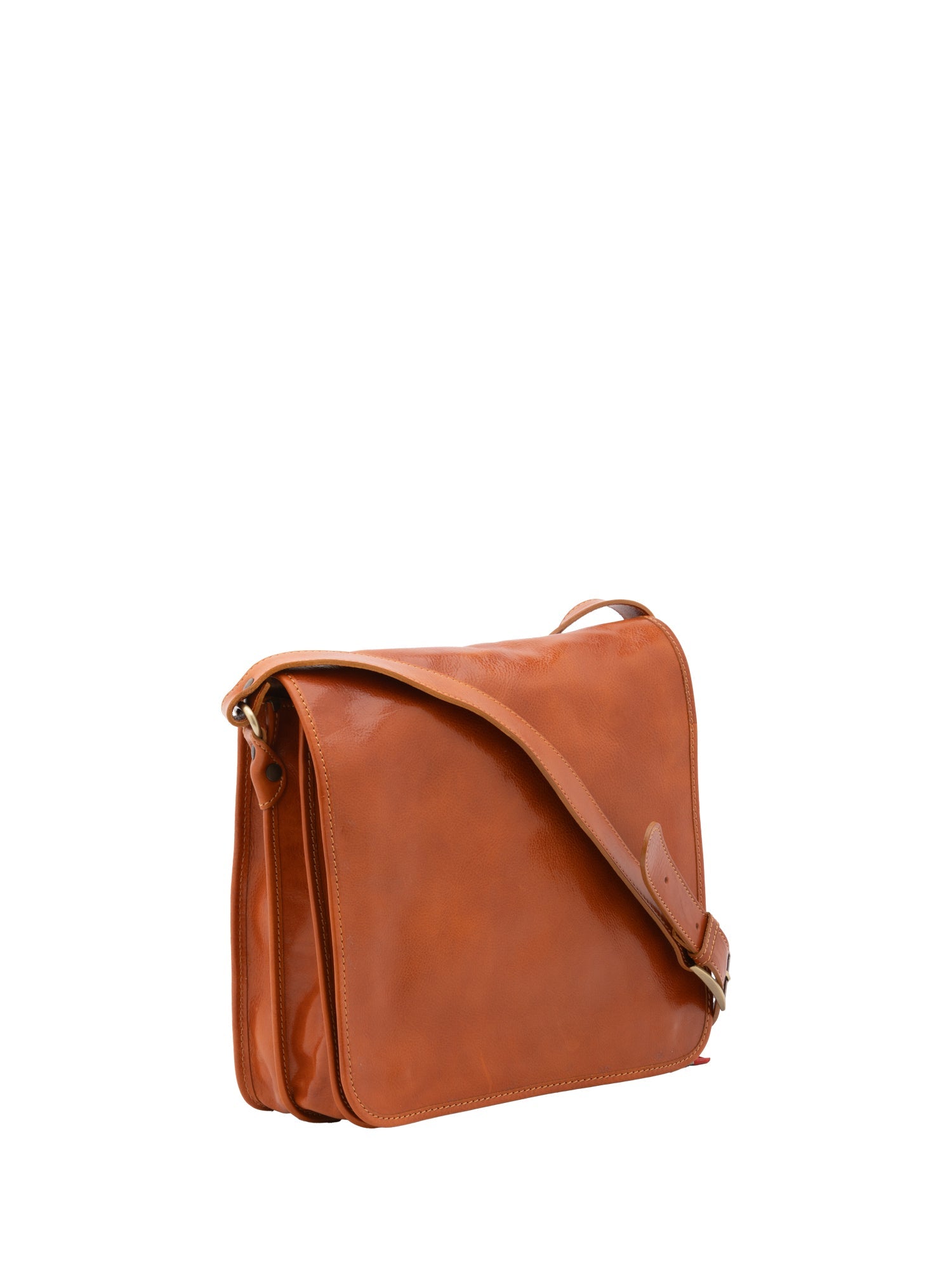 Borsa a tracolla uomo in vera pelle Made in Italy 5551-Cognac I Fratelli