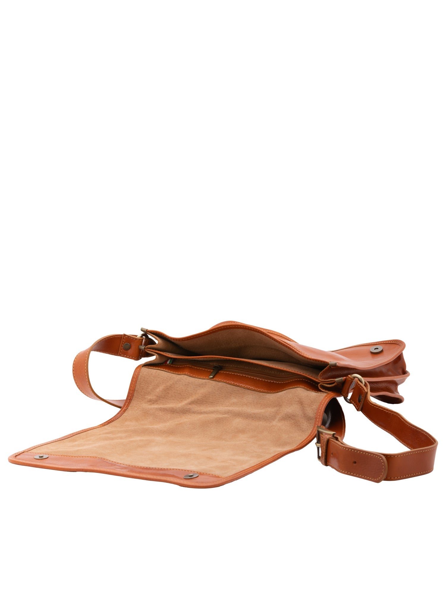 Borsa a tracolla uomo in vera pelle Made in Italy 5551-Cognac I Fratelli