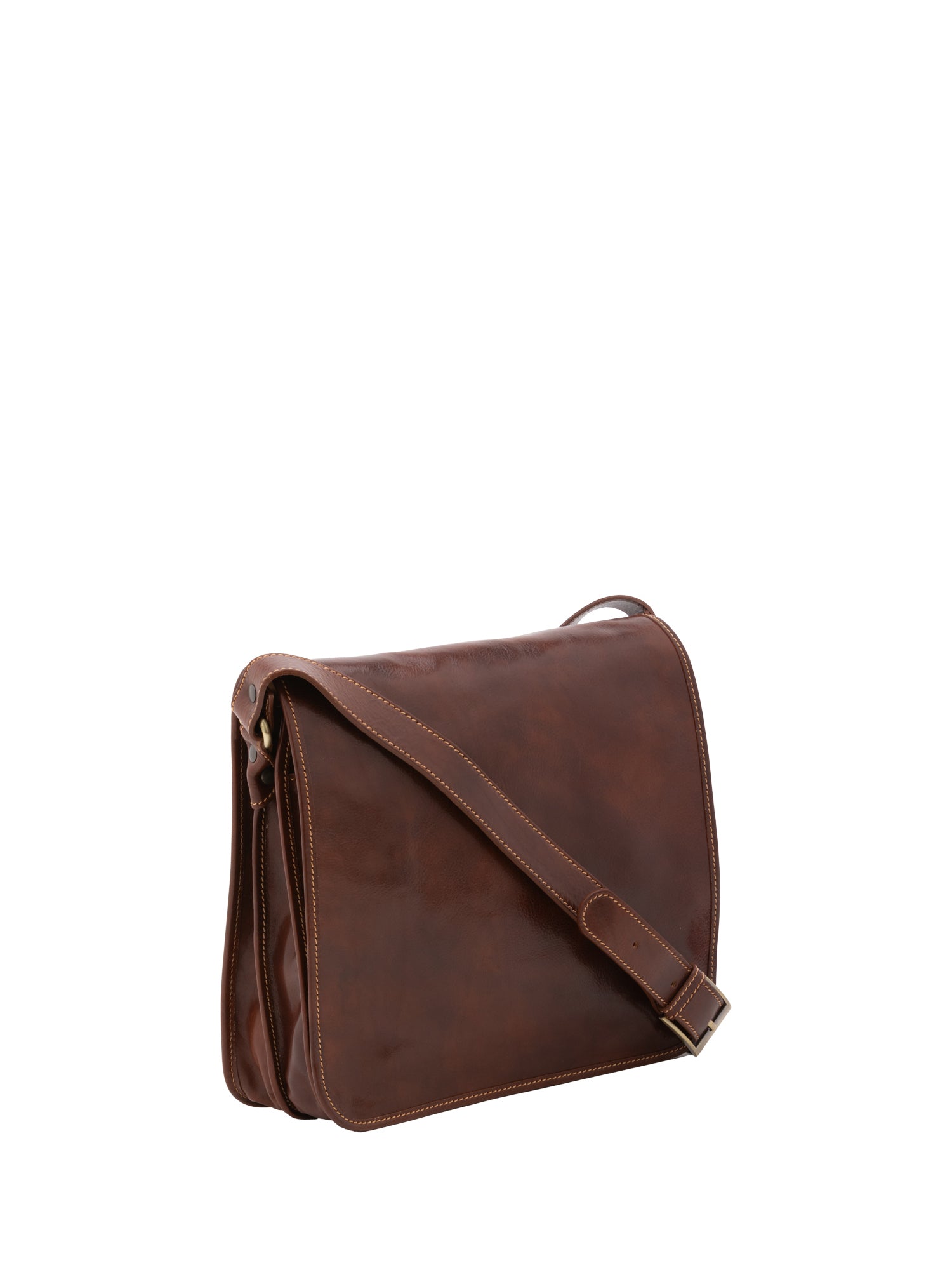 Borsa a tracolla uomo in vera pelle Made in Italy 5551-Marrone I Fratelli