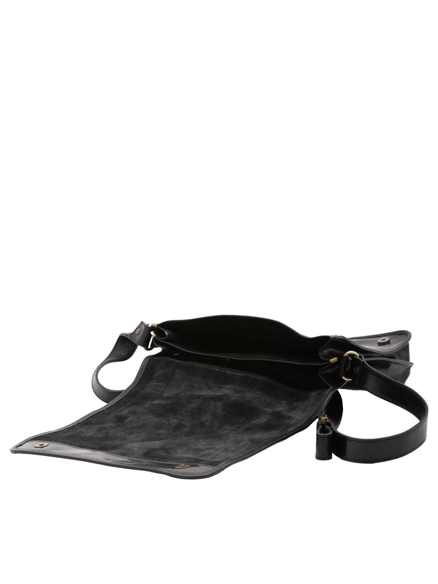 Borsa a tracolla uomo in vera pelle Made in Italy 5551-Nero I Fratelli