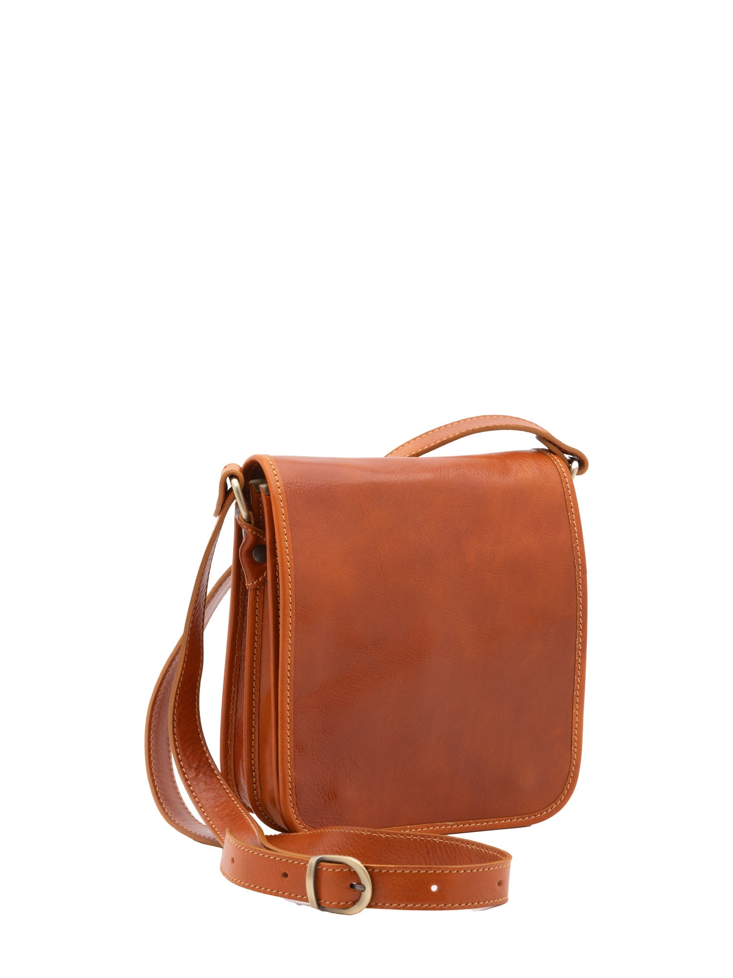 Borsa a tracolla uomo in vera pelle Made in Italy 5552-Cognac I Fratelli