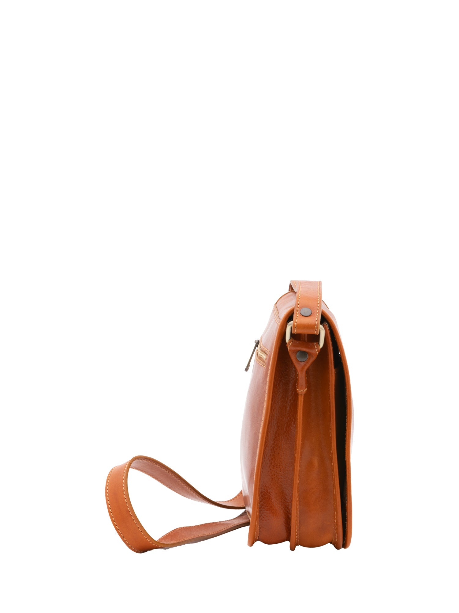 Borsa a tracolla uomo in vera pelle Made in Italy 5552-Cognac I Fratelli