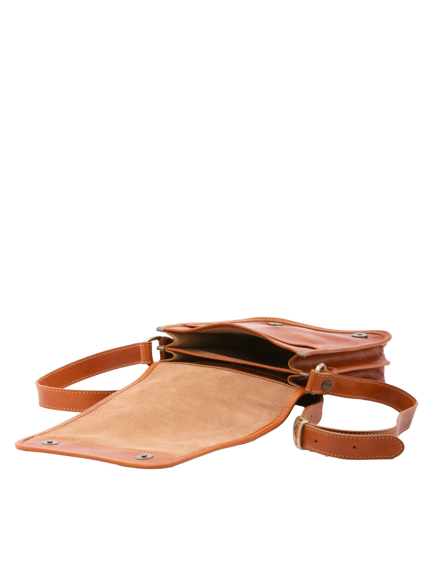 Borsa a tracolla uomo in vera pelle Made in Italy 5552-Cognac I Fratelli