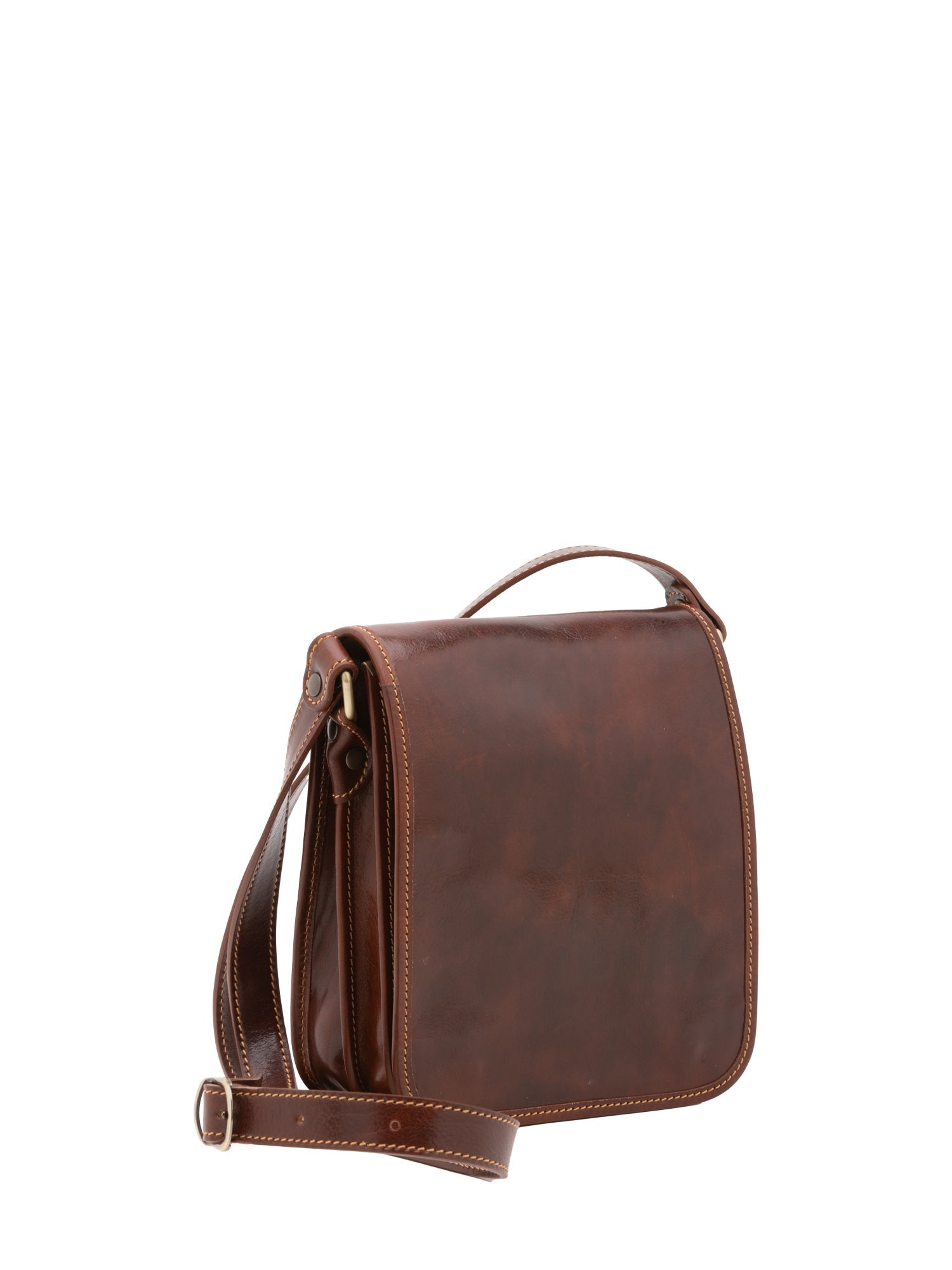Borsa a tracolla uomo in vera pelle Made in Italy 5552-Marrone I Fratelli