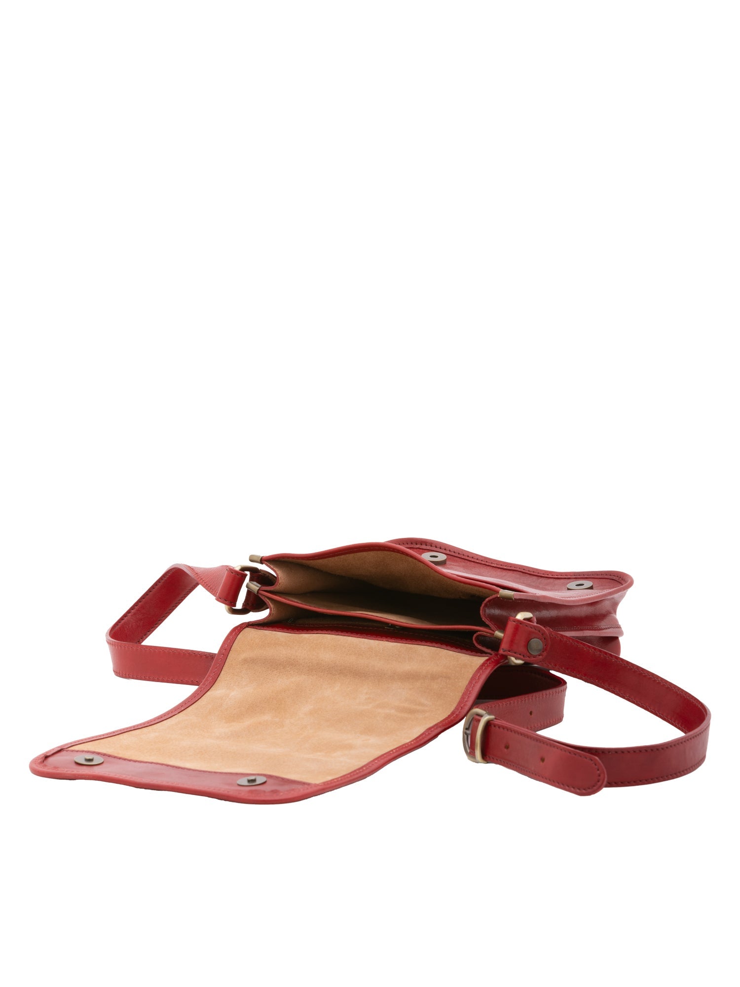 Borsa a tracolla uomo in vera pelle Made in Italy 5552-Rosso I Fratelli